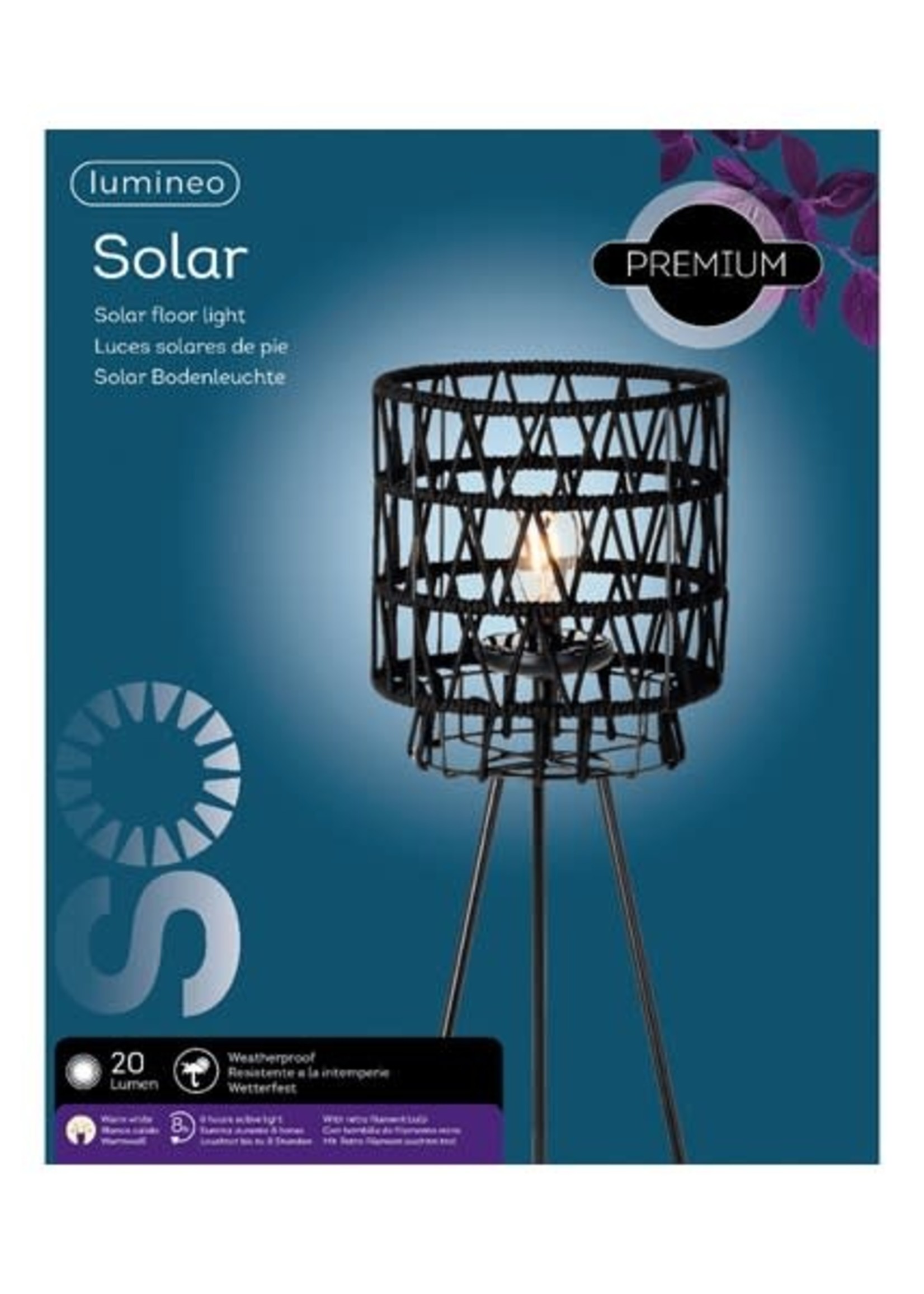 Lumineo Solar Lamp Black Rope 137.00cm