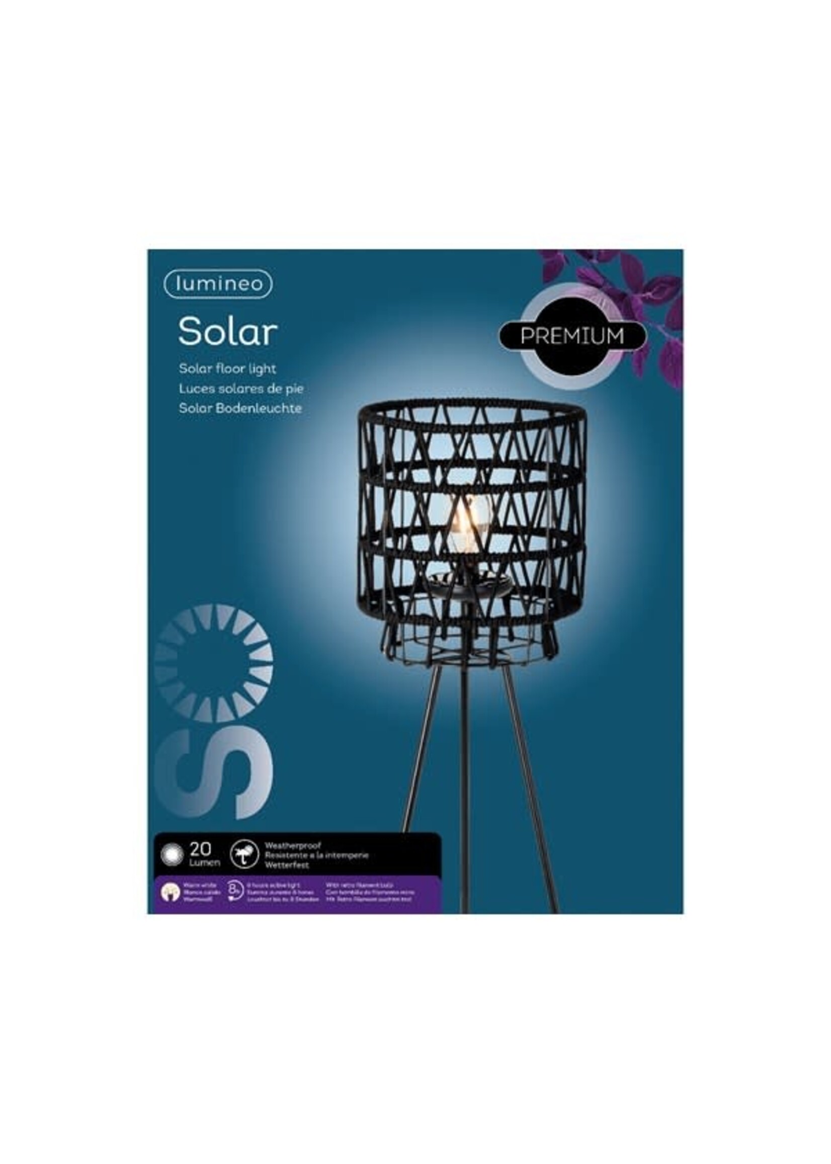 Lumineo Solar Lamp Black Rope 137.00cm