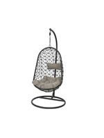 Decoris Luxury Grey Bologna Wicker Garden Egg Chair with Cushions
