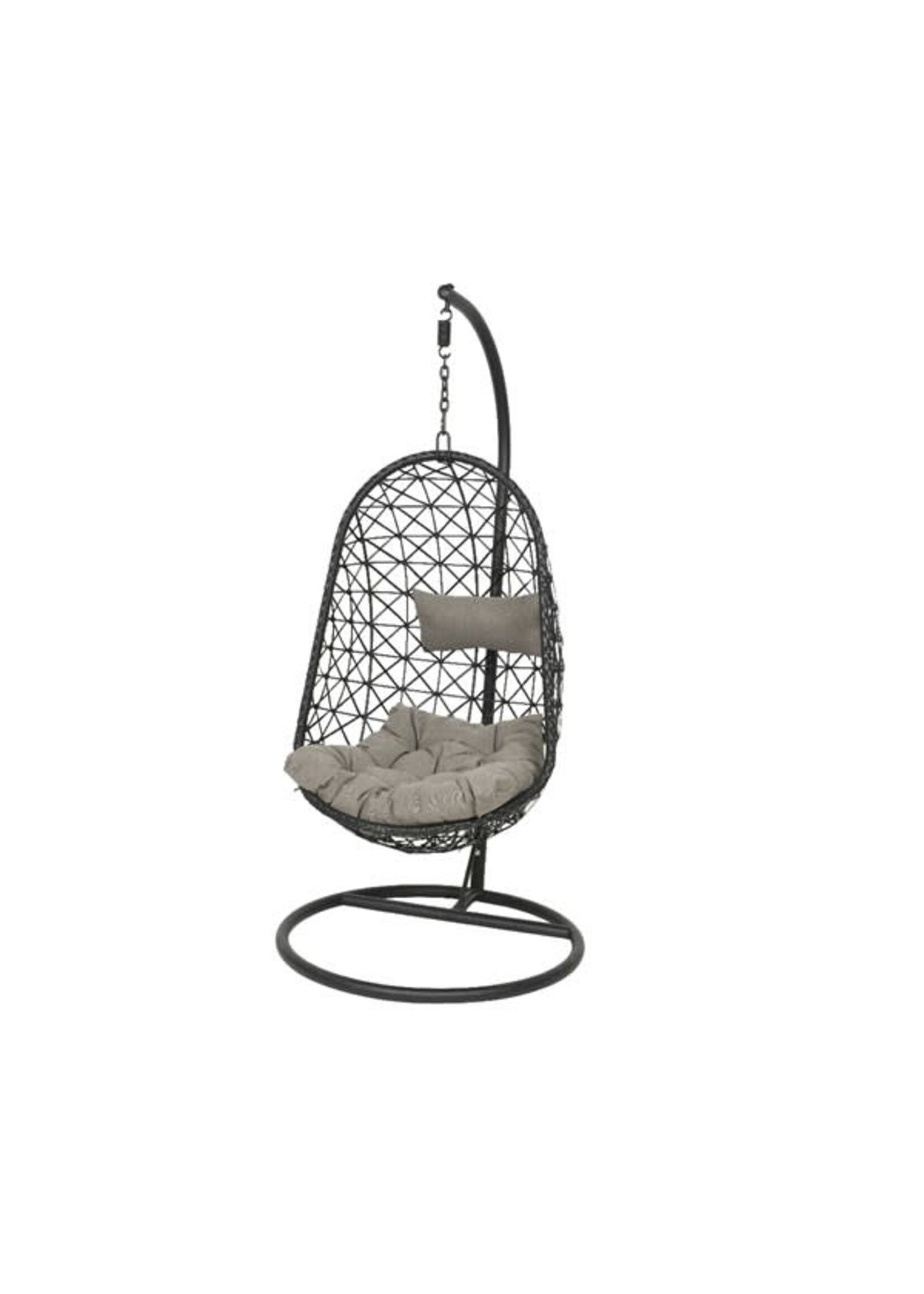 Decoris Luxury Grey Bologna Wicker Garden Egg Chair with Cushions