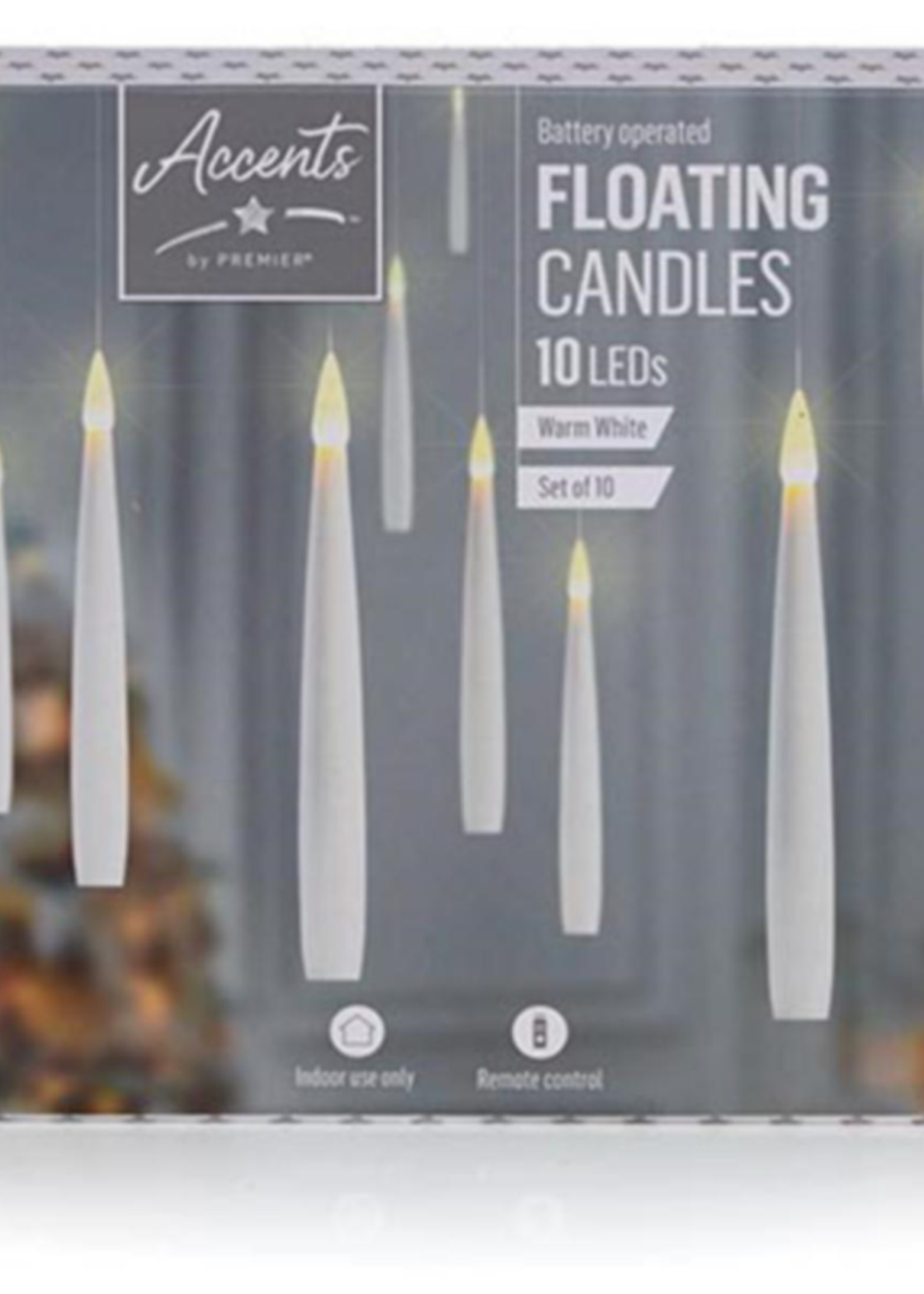 Premier Floating Candles 10pc 15cm  ON-OFF Remote Control