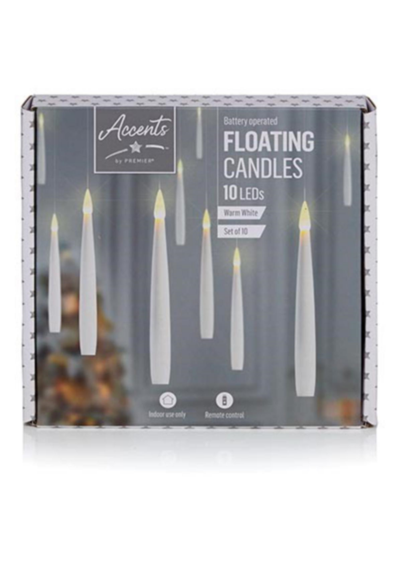 Premier Floating Candles 10pc 15cm  ON-OFF Remote Control