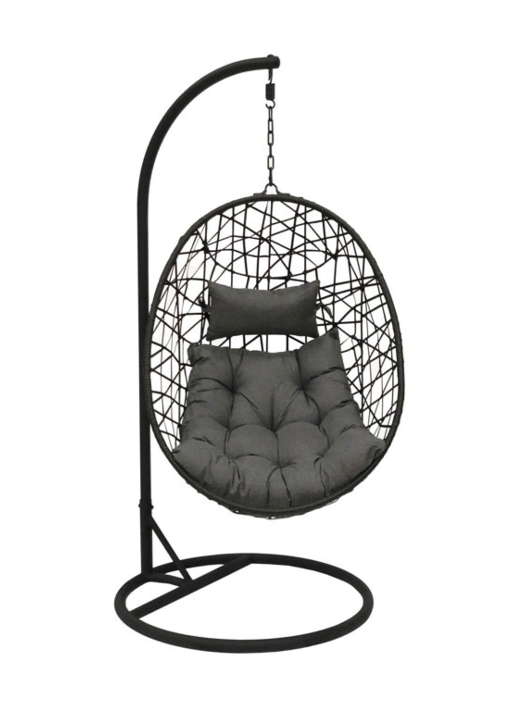 SupaGarden SupaGarden Black Rattan Hanging Egg Chair