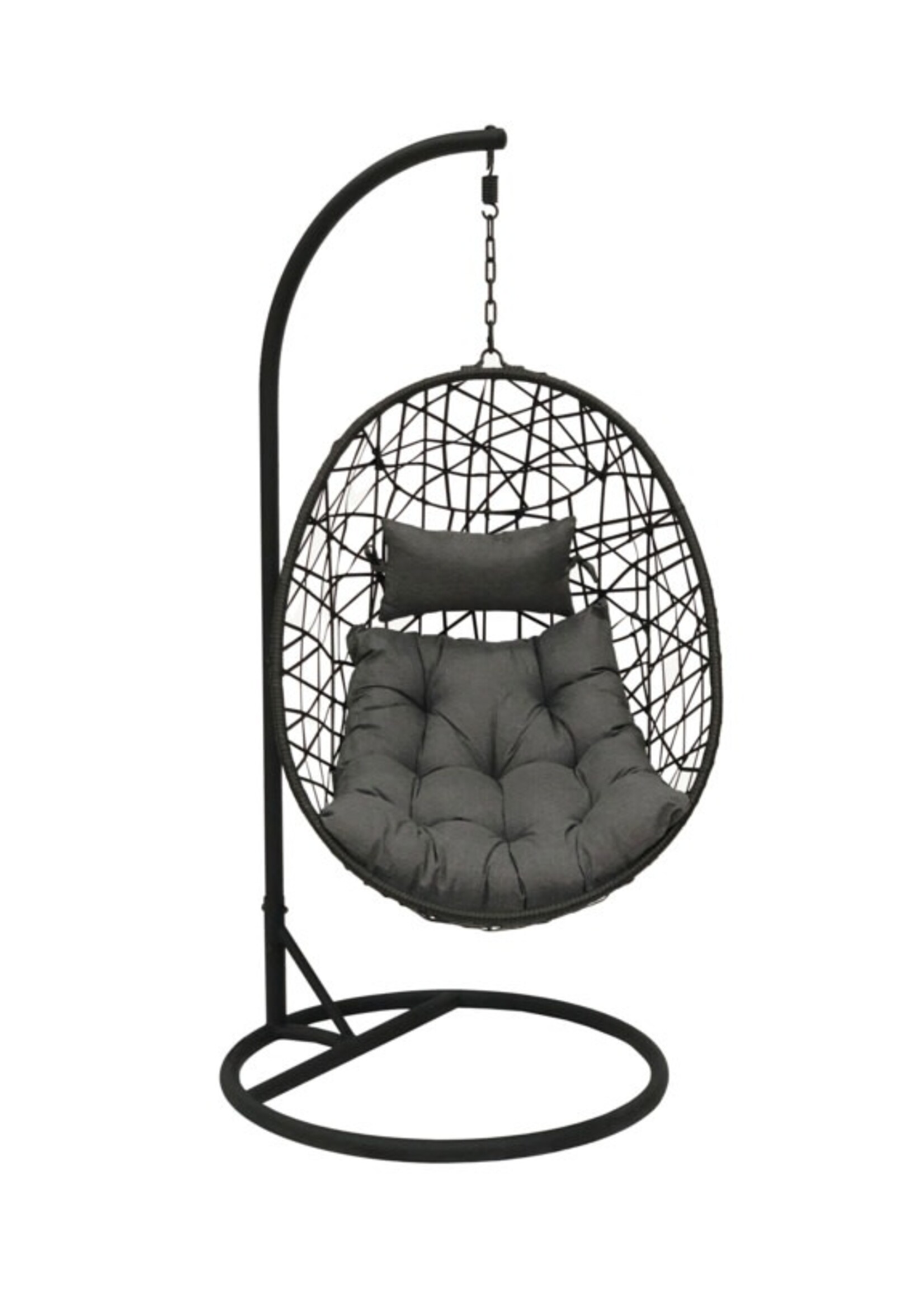 SupaGarden SupaGarden Black Rattan Hanging Egg Chair