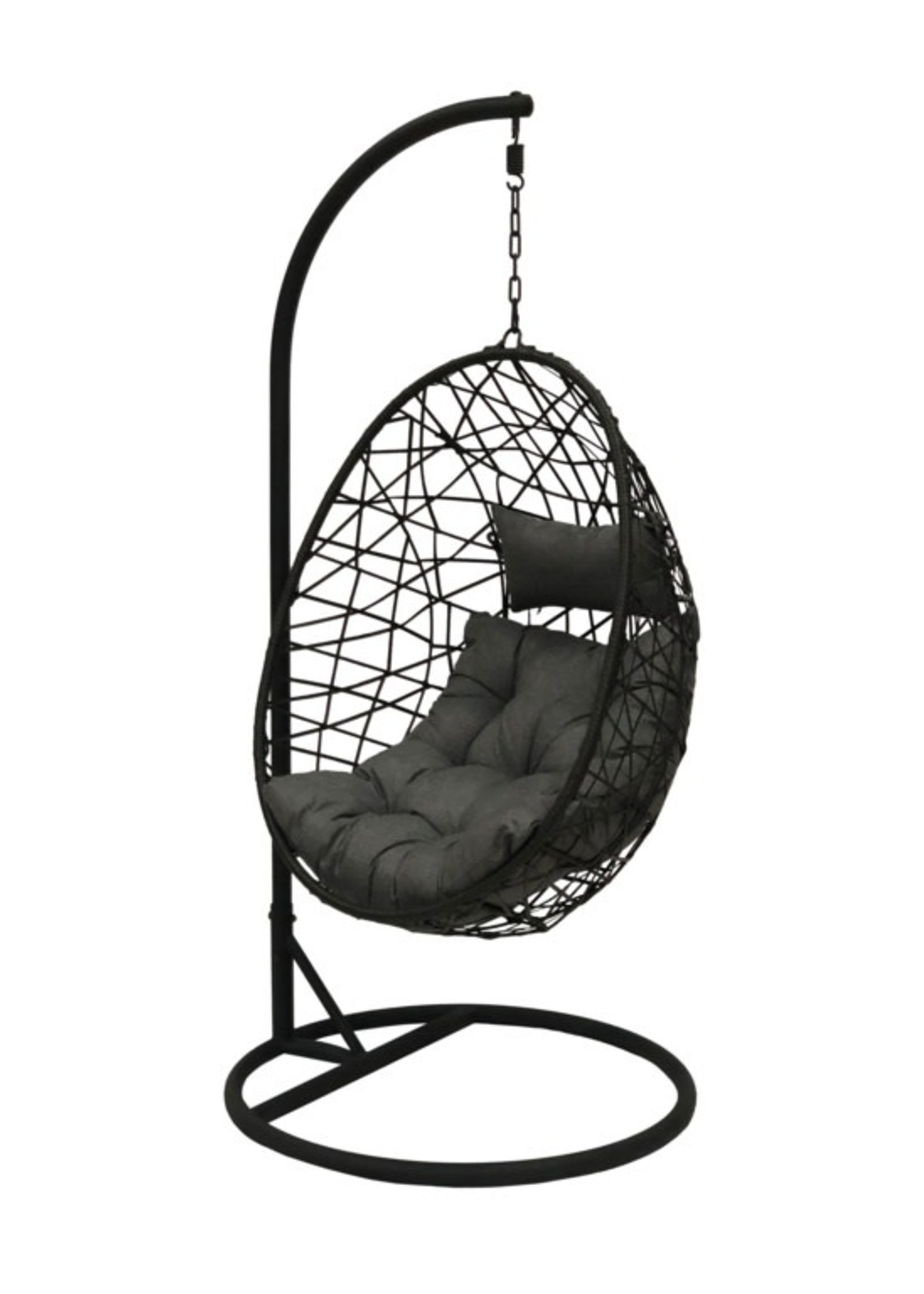 SupaGarden SupaGarden Black Rattan Hanging Egg Chair