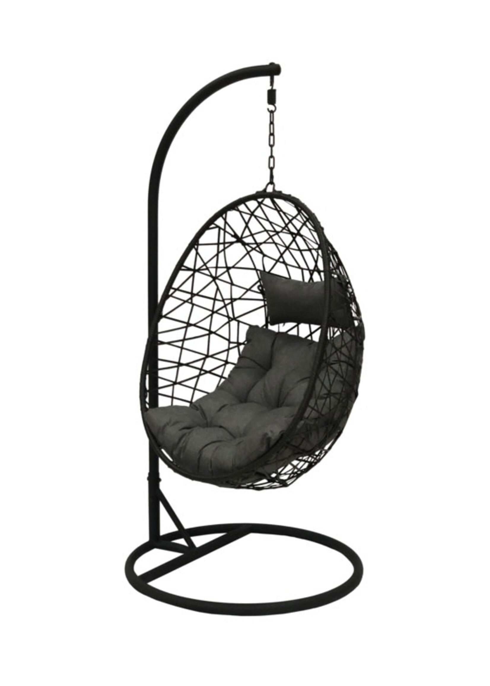 SupaGarden SupaGarden Black Rattan Hanging Egg Chair