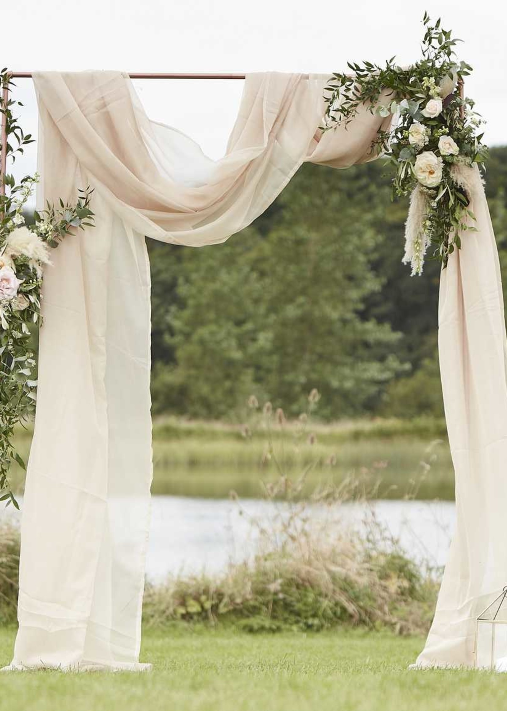 Ginger Ray Taupe Draping Fabric Wedding Backdrop 2.5 x 6M