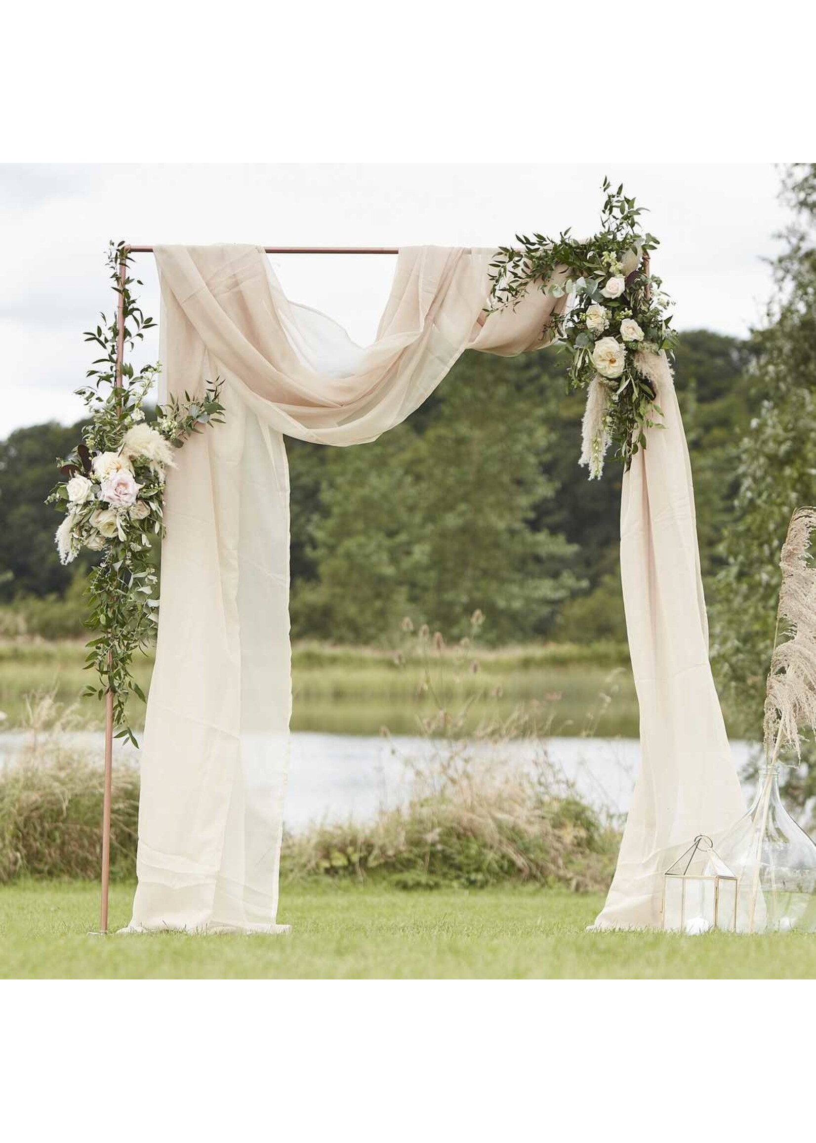 Ginger Ray Taupe Draping Fabric Wedding Backdrop 2.5 x 6M