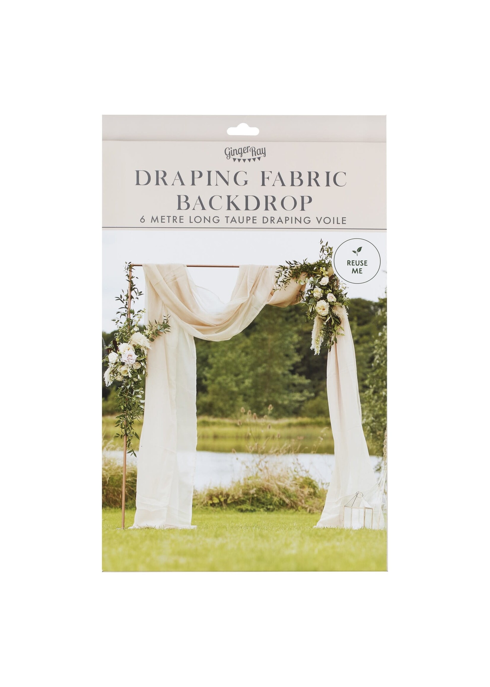 Ginger Ray Taupe Draping Fabric Wedding Backdrop 2.5 x 6M