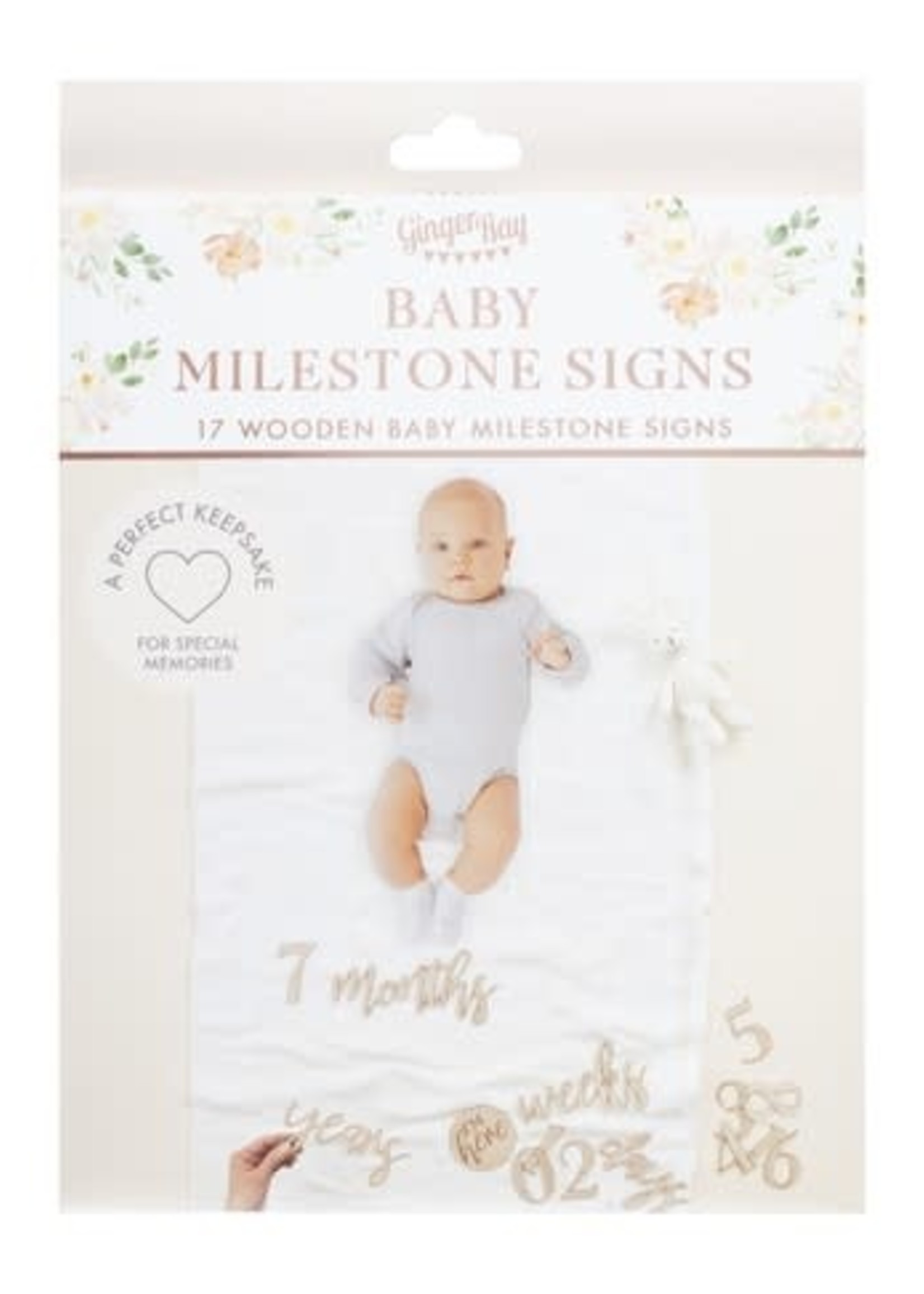 Ginger Ray Wooden Pregnancy & Baby Milestone Signs