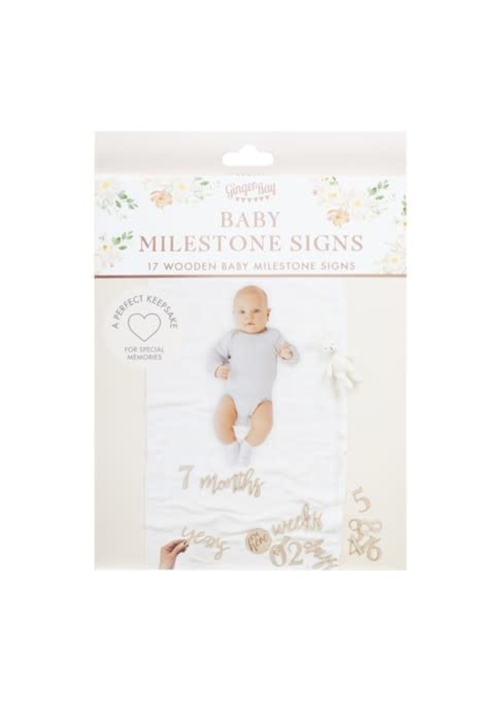 Ginger Ray Wooden Pregnancy & Baby Milestone Signs