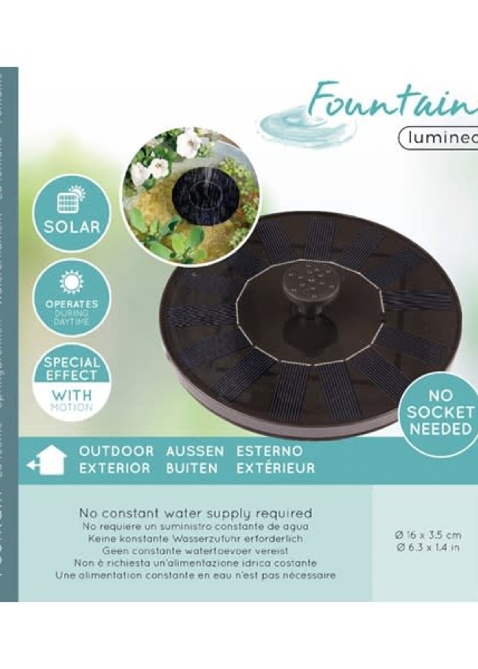 Lumineo Floating Solar fountain approx 16cm diametre