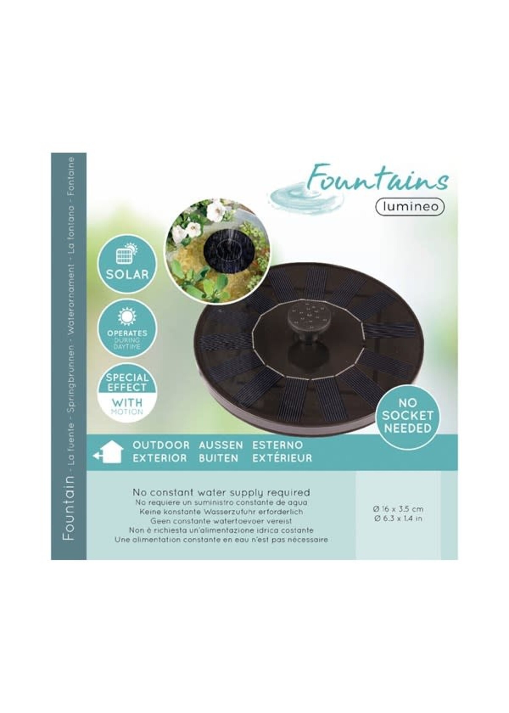 Lumineo Floating Solar fountain approx 16cm diametre