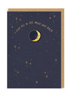 Ohh Deer Moon And Back Enamel Pin Greeting Card