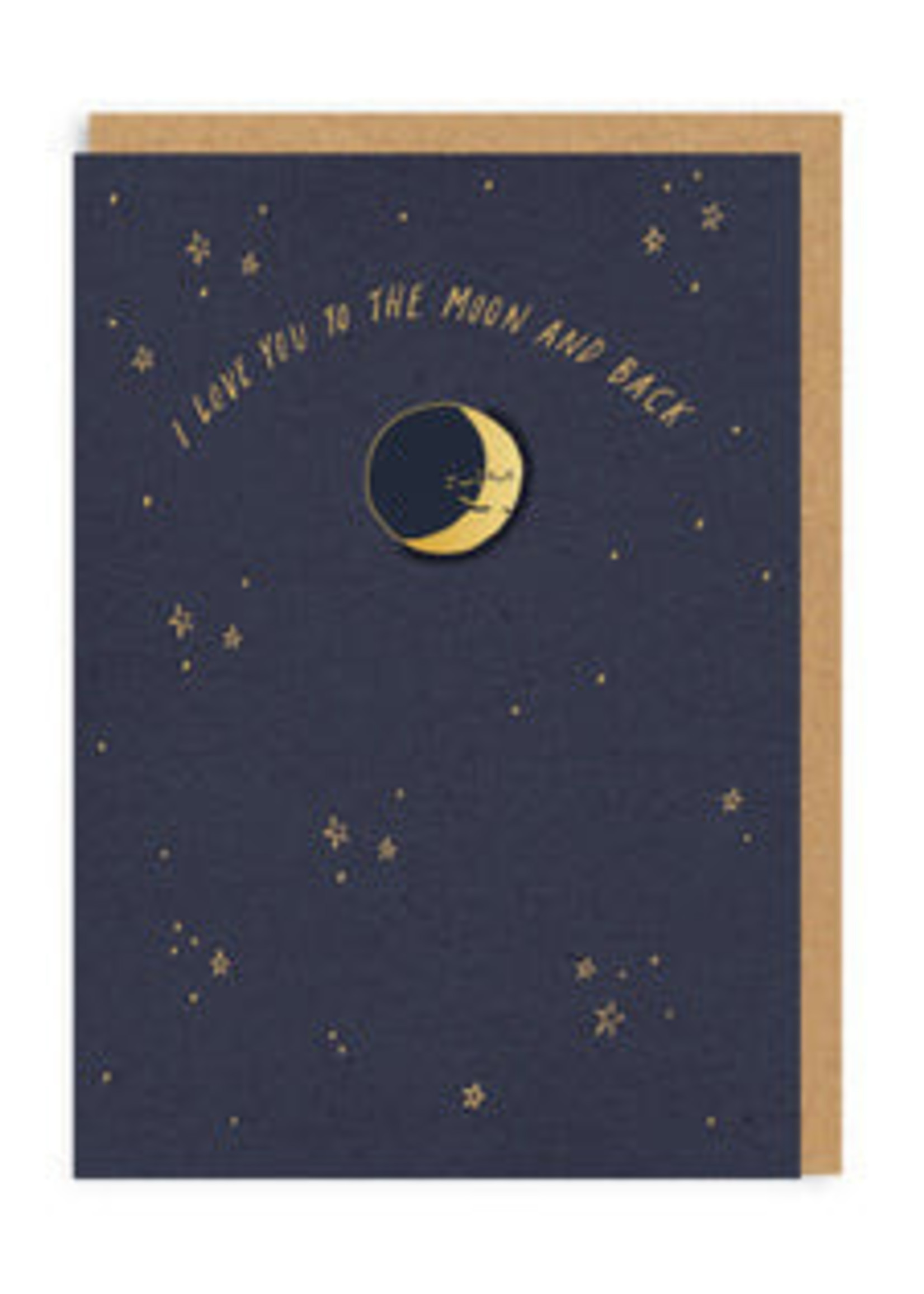 Ohh Deer Moon And Back Enamel Pin Greeting Card