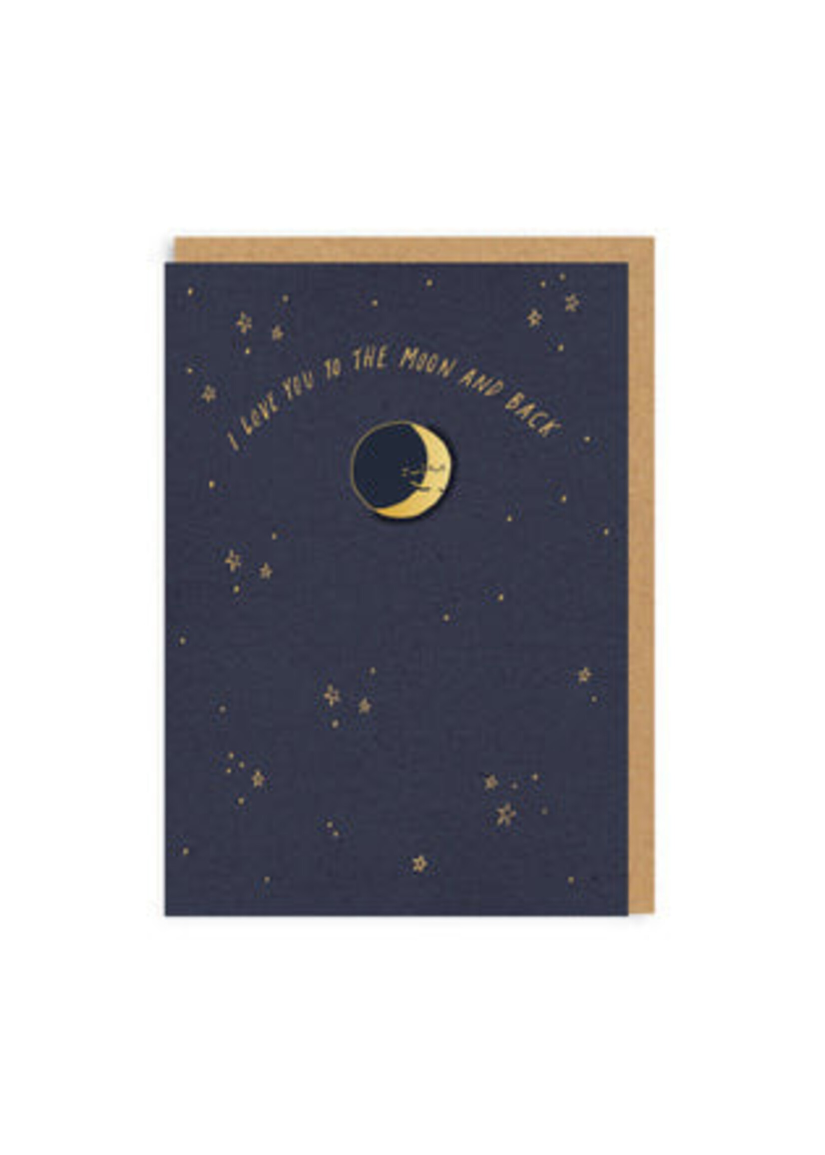 Ohh Deer Moon And Back Enamel Pin Greeting Card
