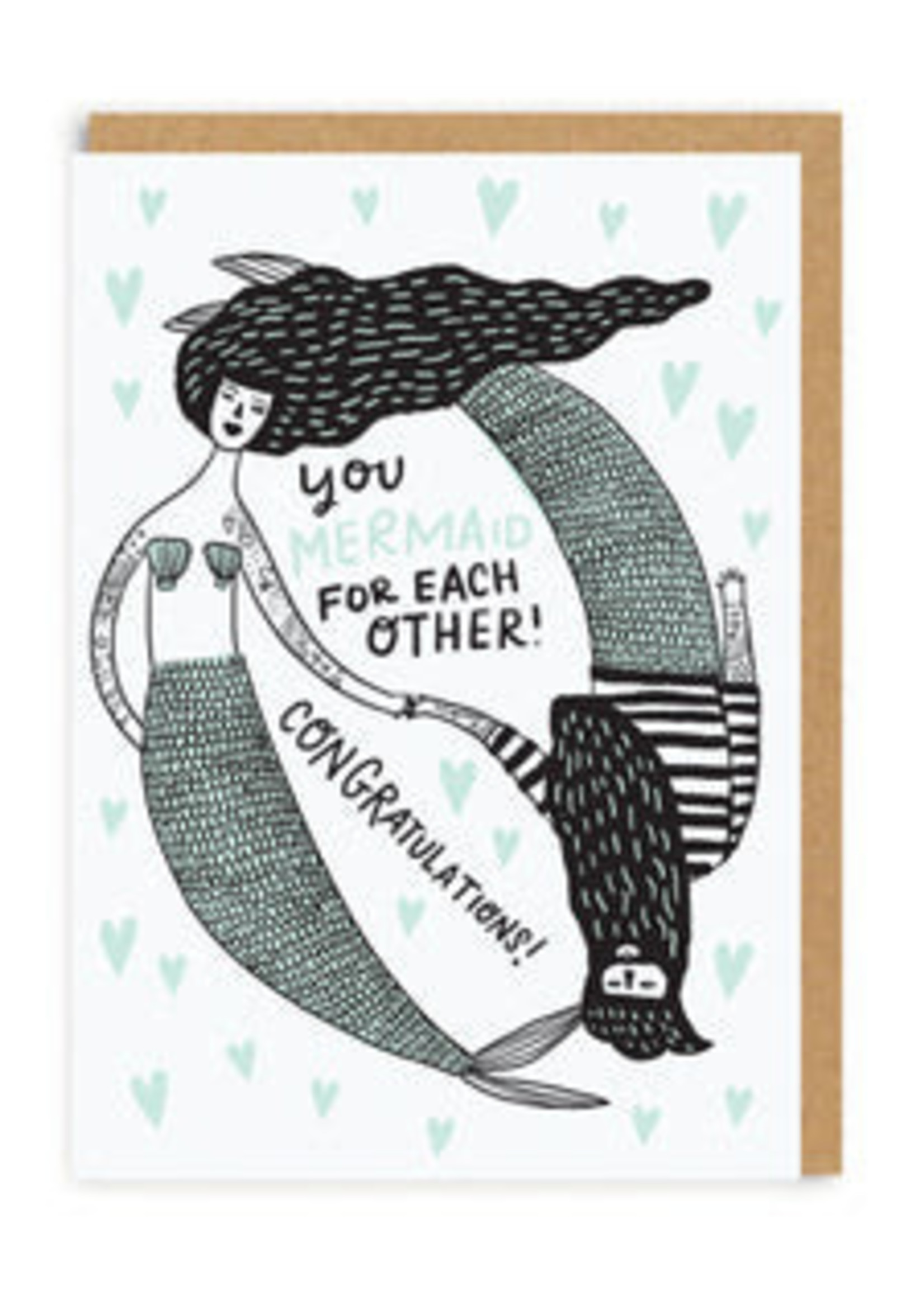 Ohh Deer Mermaid For Each Other Greeting Card