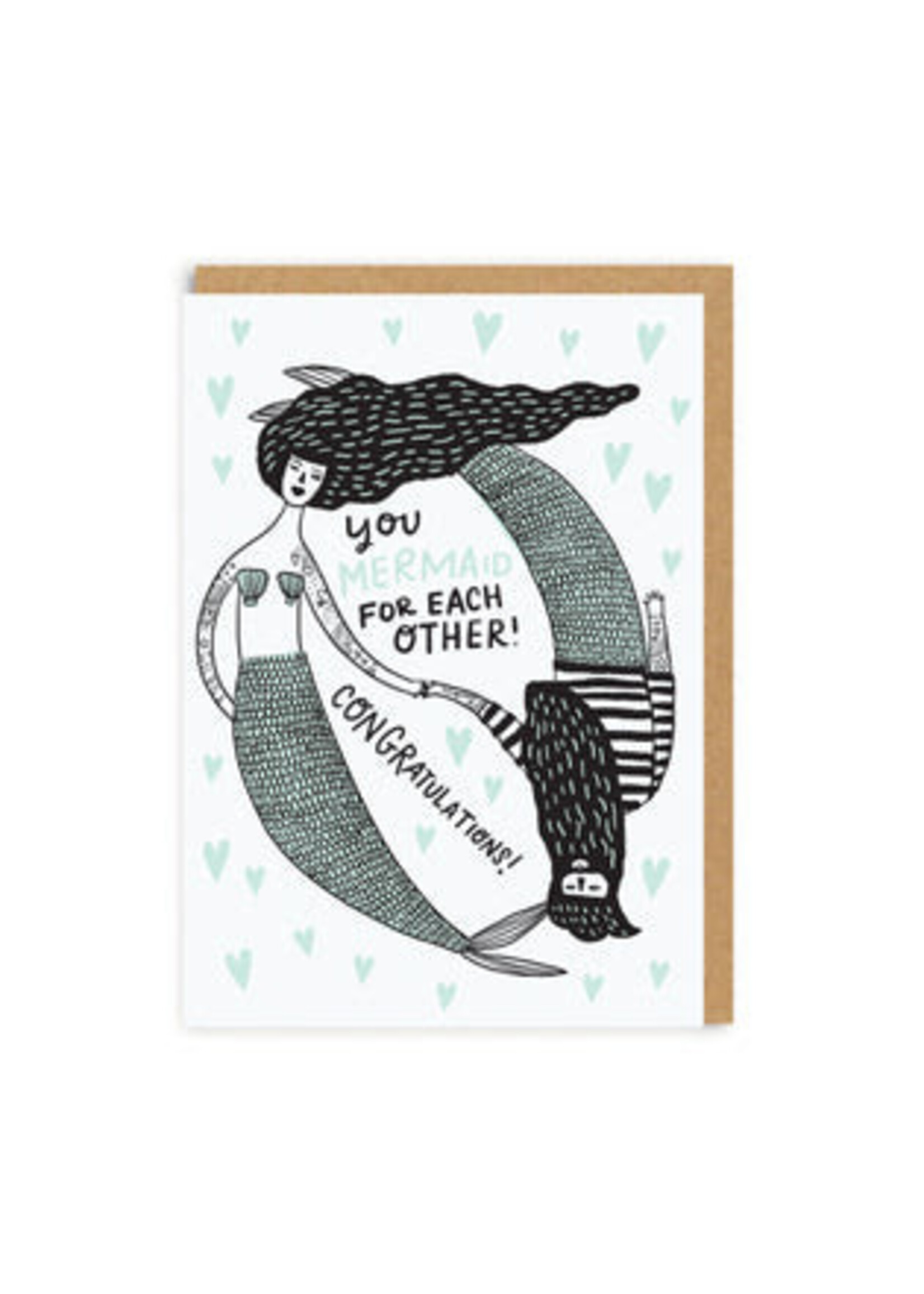 Ohh Deer Mermaid For Each Other Greeting Card