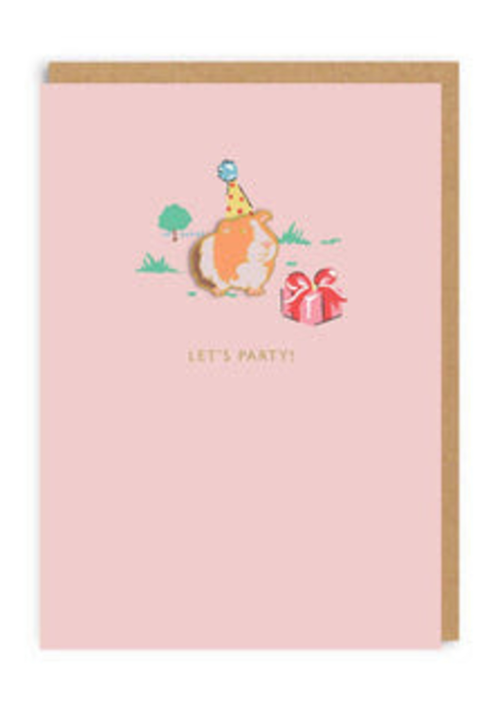 Cath Kidston Let's Party! Guinea Pig Enamel Pin Greeting Card