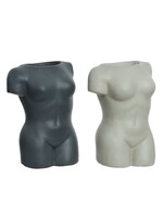 Decoris Fibre clay body planter - 2 assorted