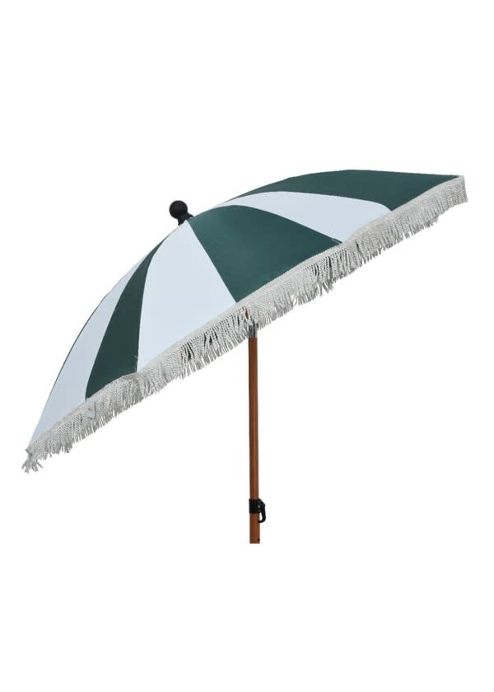 Decoris Stripe Parasol With Tassels Outdoor 3 colour assorted (cost is each) dia 160cm x 190cm High