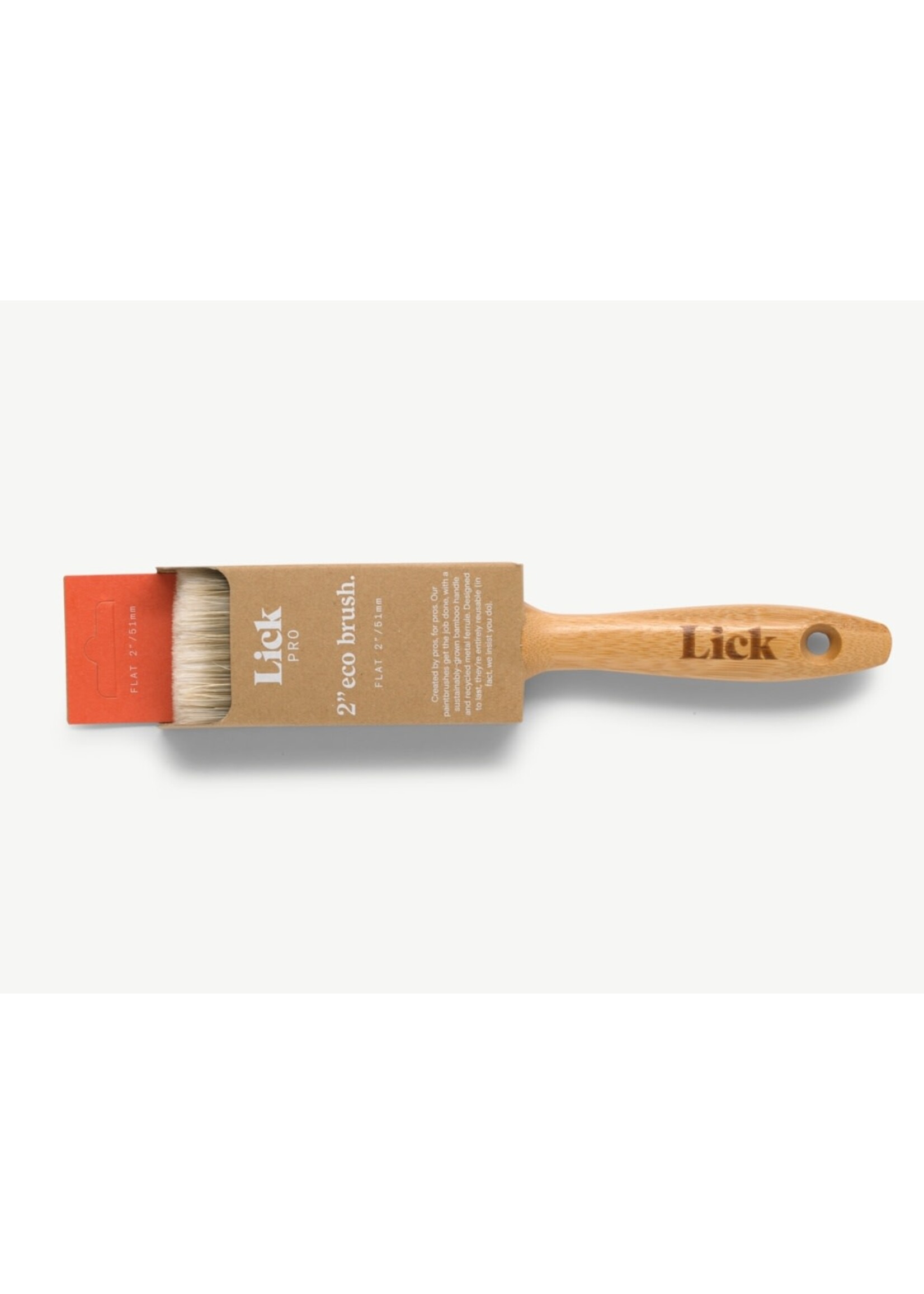 Lick Pro Eco Bamboo Handle Flat Paint Brush 2"