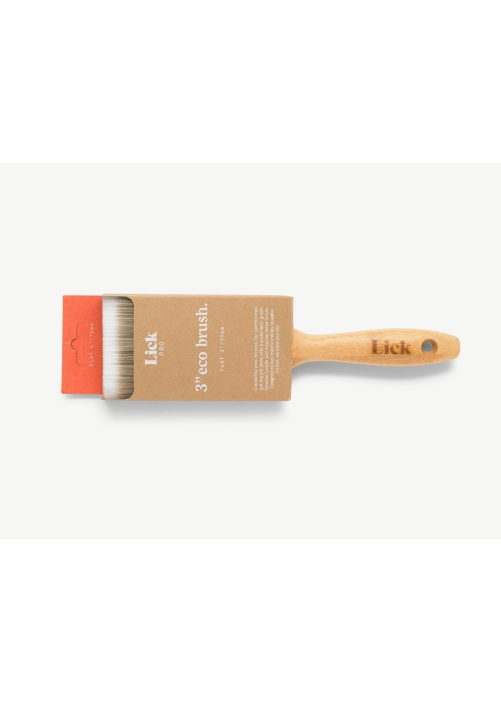 Lick Pro Eco Bamboo Handle Flat Paint Brush 3"
