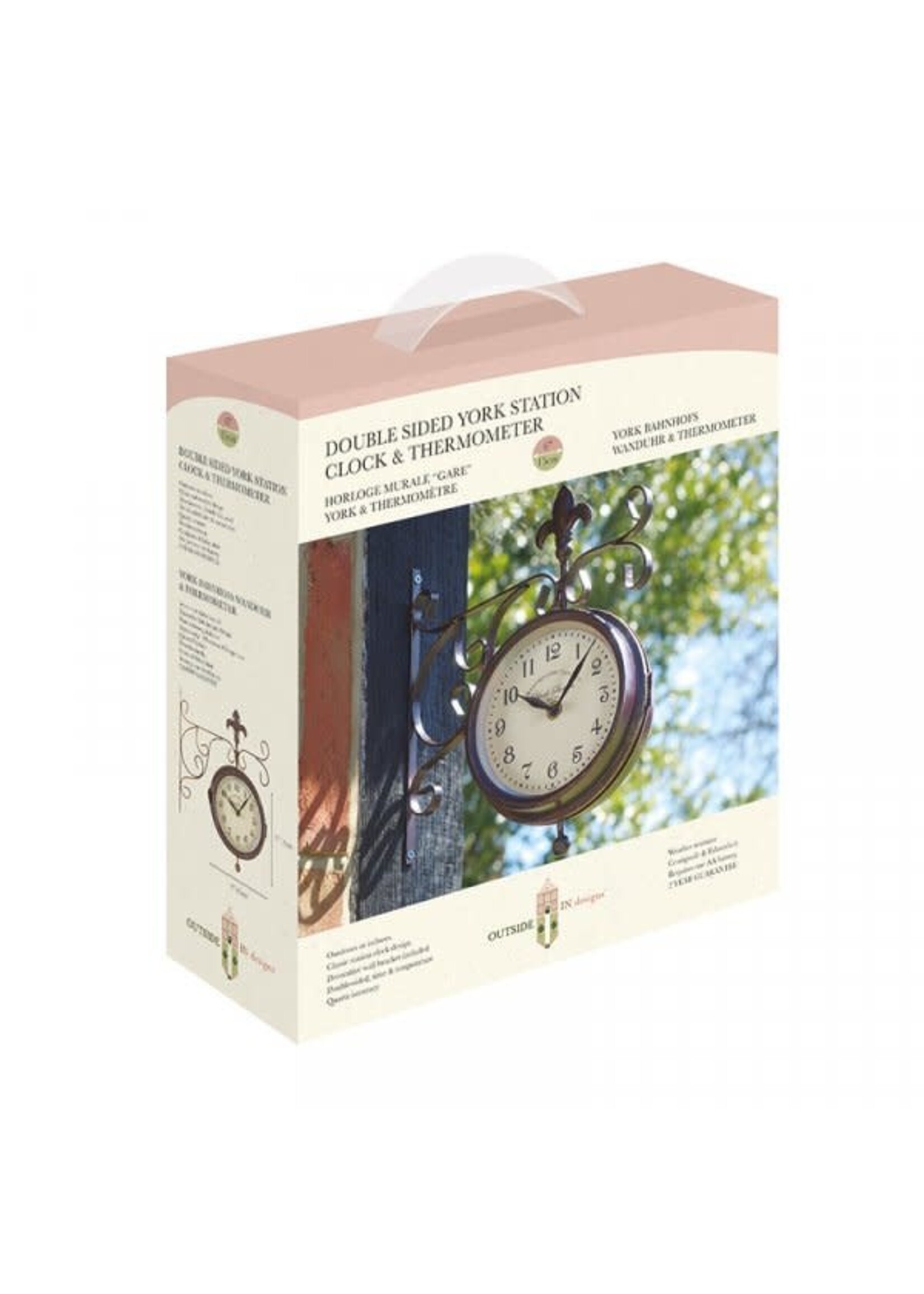 Smart Garden York Station Wall Clock & Thermometer 5.5in