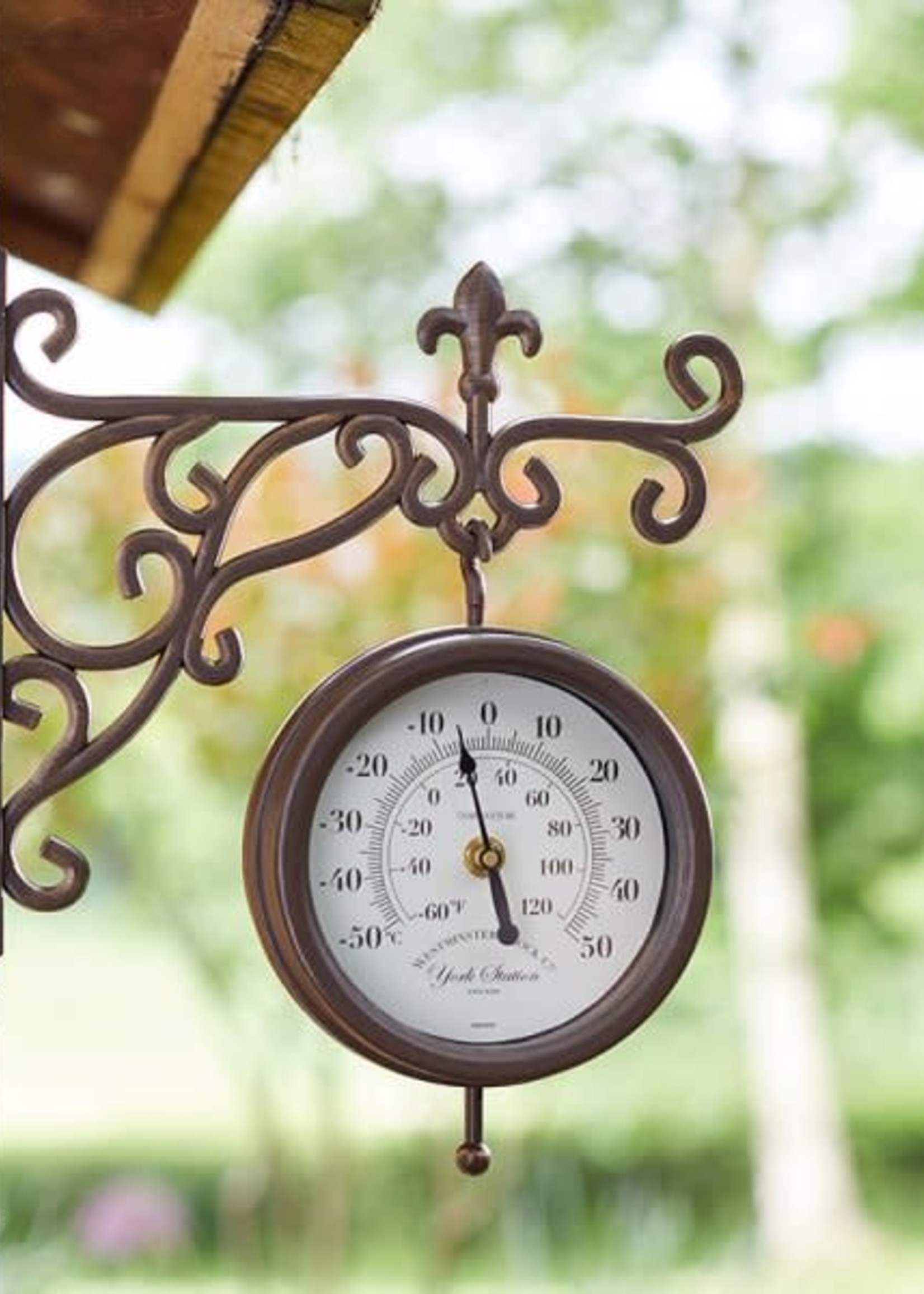 Smart Garden York Station Wall Clock & Thermometer 5.5in