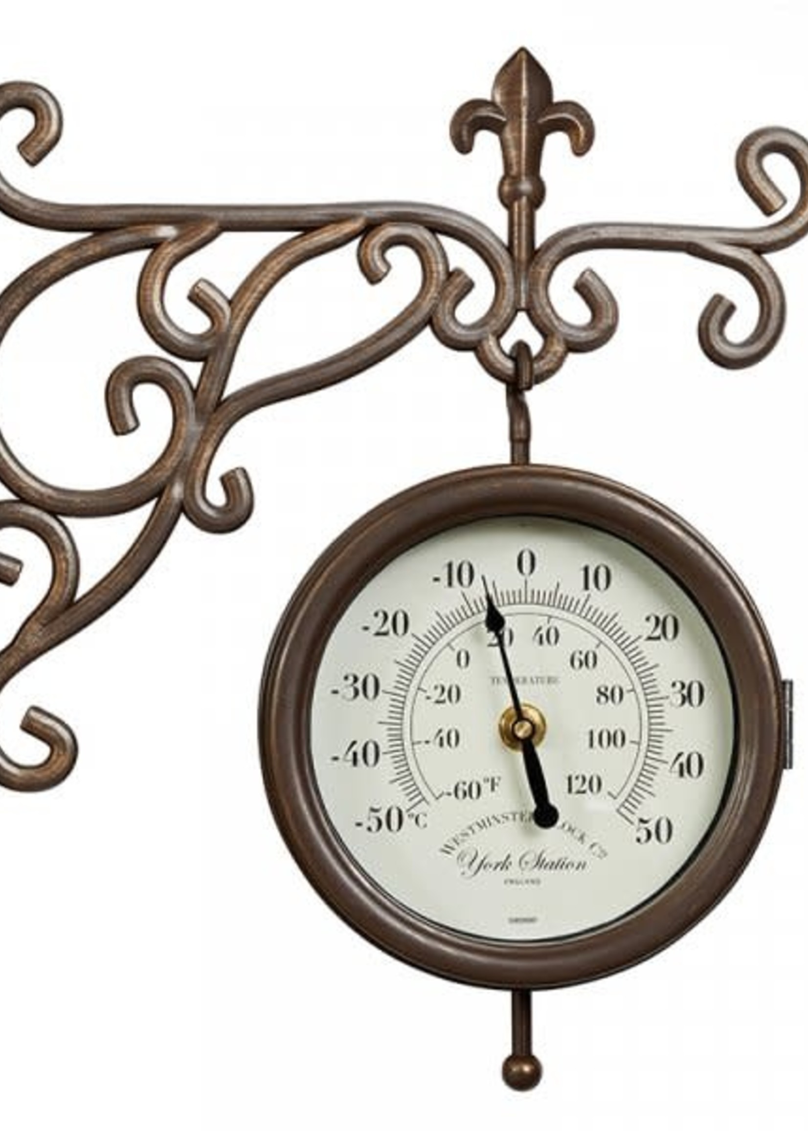 Smart Garden York Station Wall Clock & Thermometer 5.5in