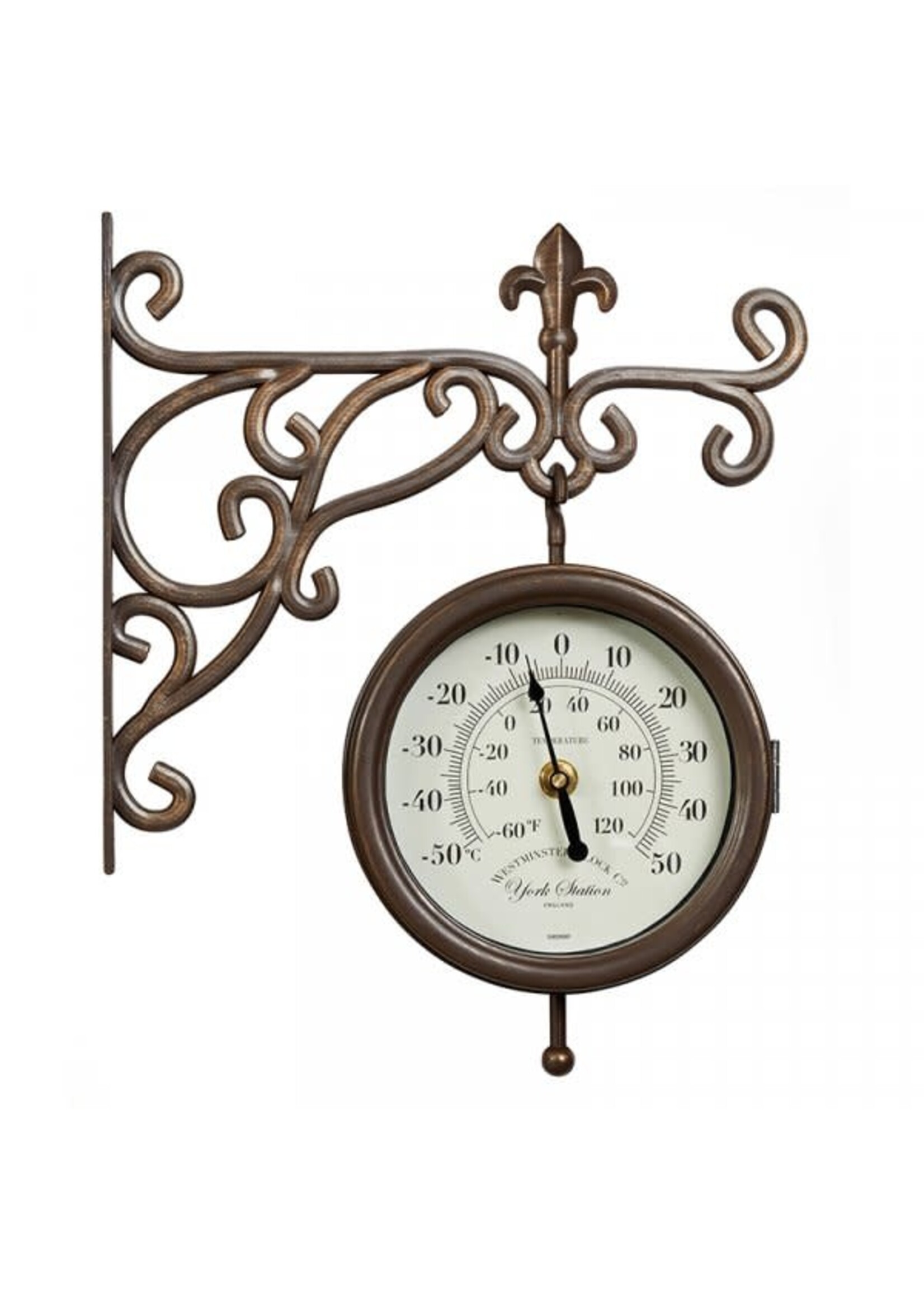 Smart Garden York Station Wall Clock & Thermometer 5.5in