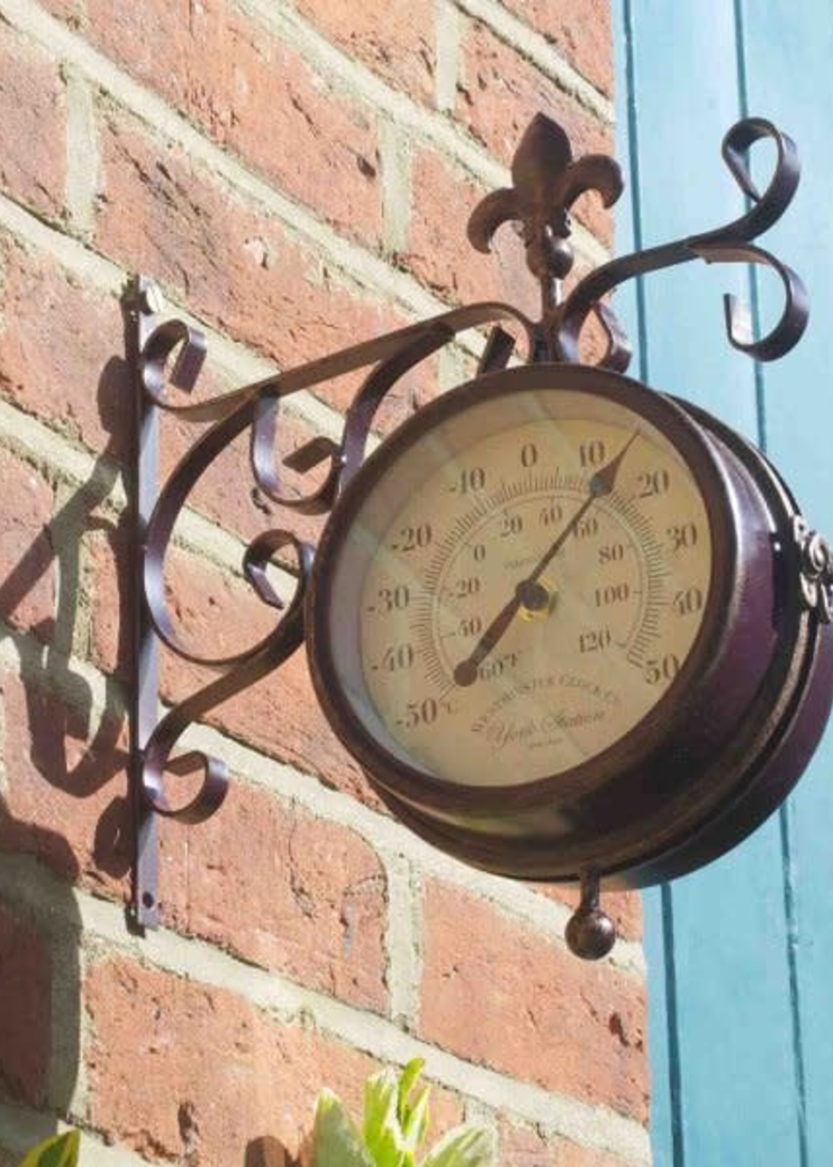Smart Garden York Station Wall Clock & Thermometer 5.5in