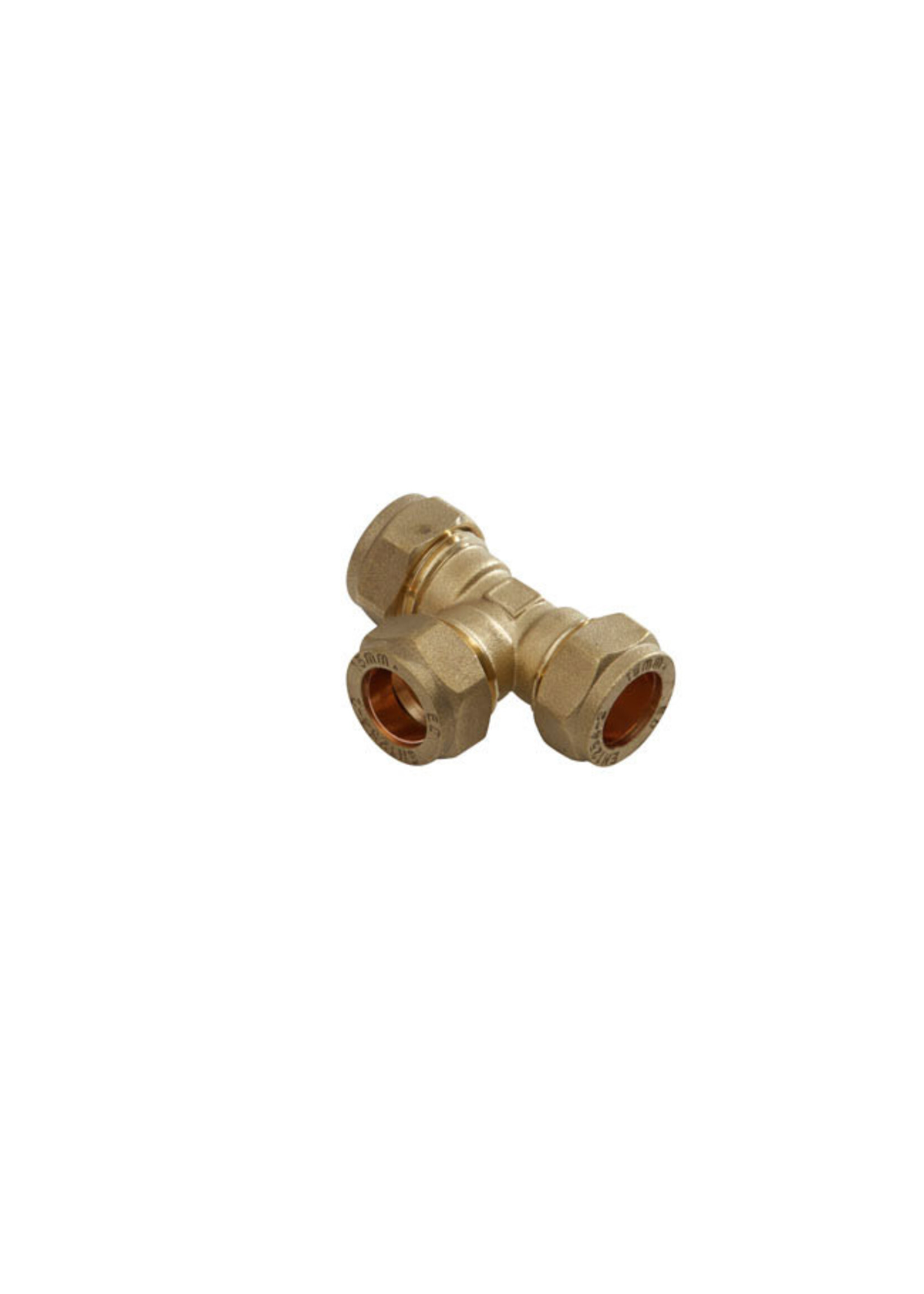 Securplumb WRAS Compression Tee 15mm Brass