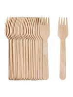 Chef aid Wooden Cutlery Forks Pack of 24