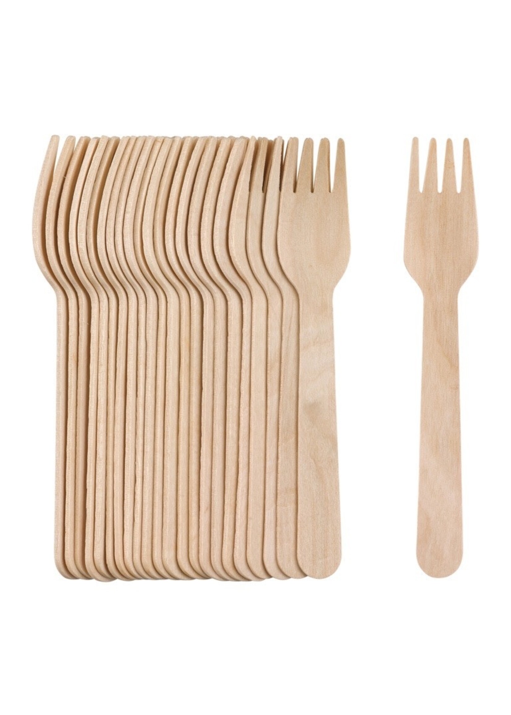 Chef aid Wooden Cutlery Forks Pack of 24