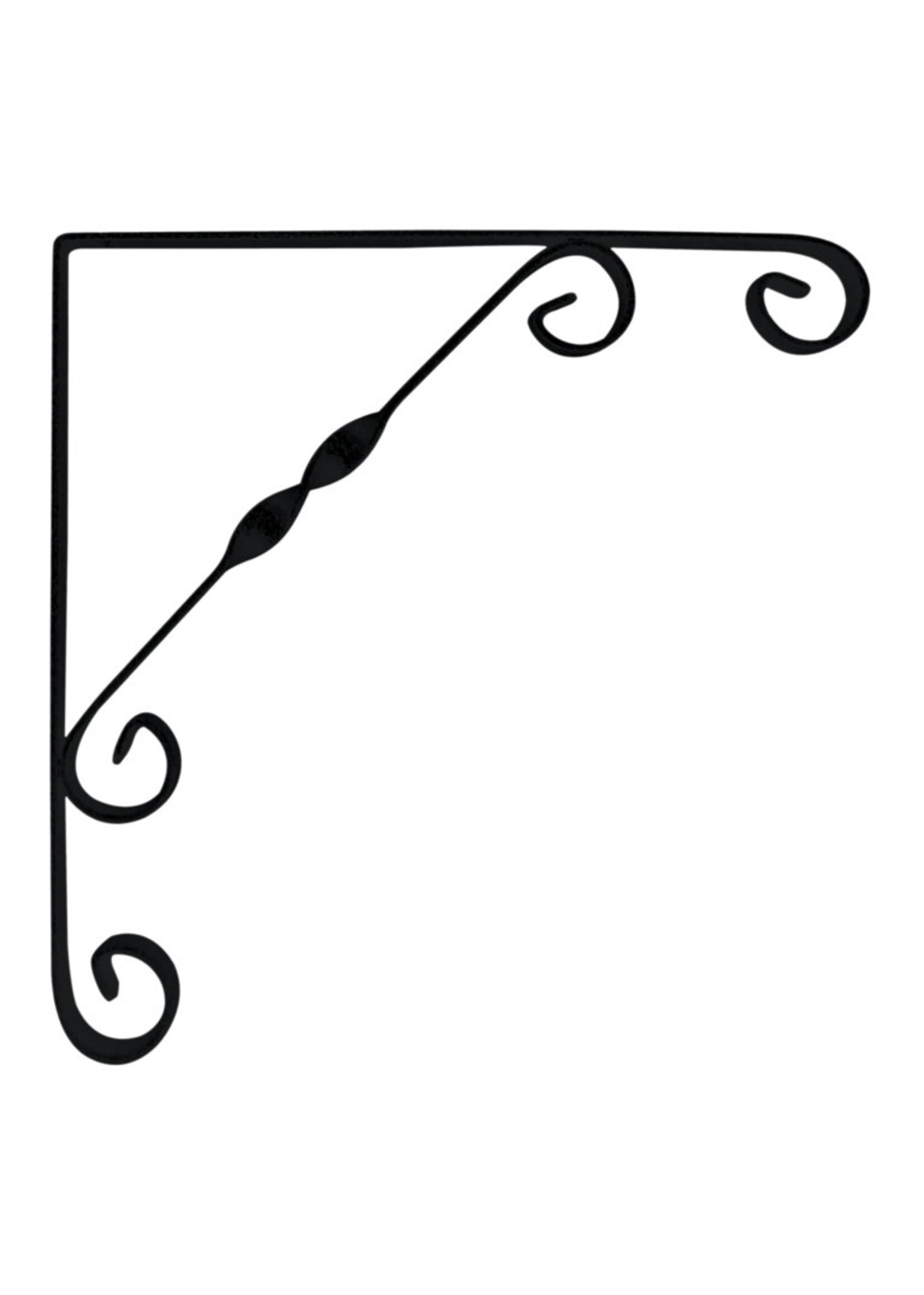 A Perry & Co Ltd Ornamental Scroll Shelf Bracket 10" x 10" Black