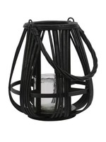 Decoris Black Bamboo Lantern round L20.00-W20.00-H23.00cm