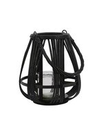 Decoris Black Bamboo Lantern round L20.00-W20.00-H23.00cm