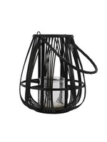 Decoris Decoris Black Bamboo Round Lantern 32cm
