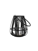 Decoris Decoris Black Bamboo Round Lantern 32cm