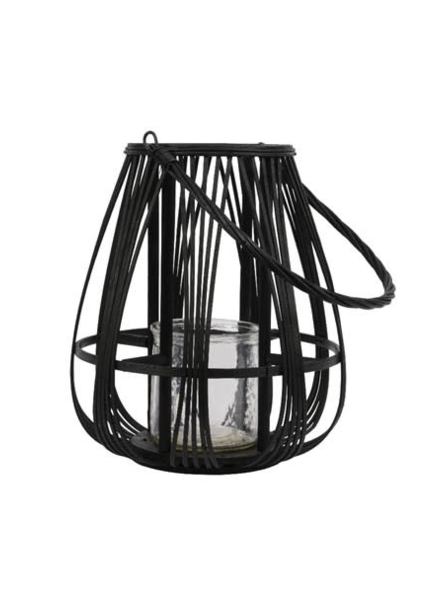Decoris Decoris Black Bamboo Round Lantern 32cm