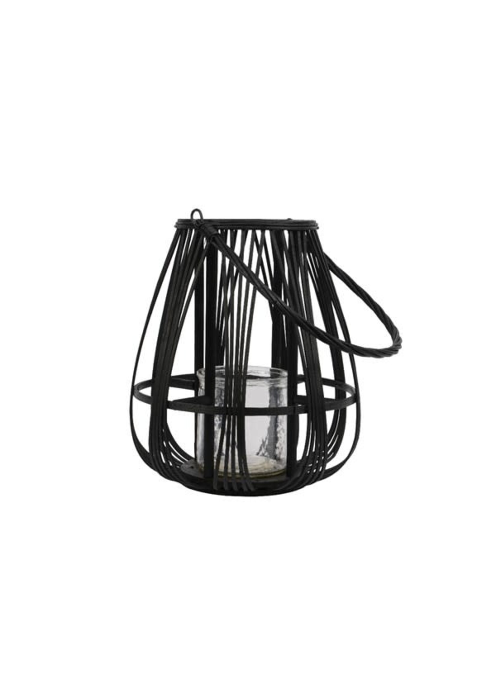 Decoris Decoris Black Bamboo Round Lantern 32cm