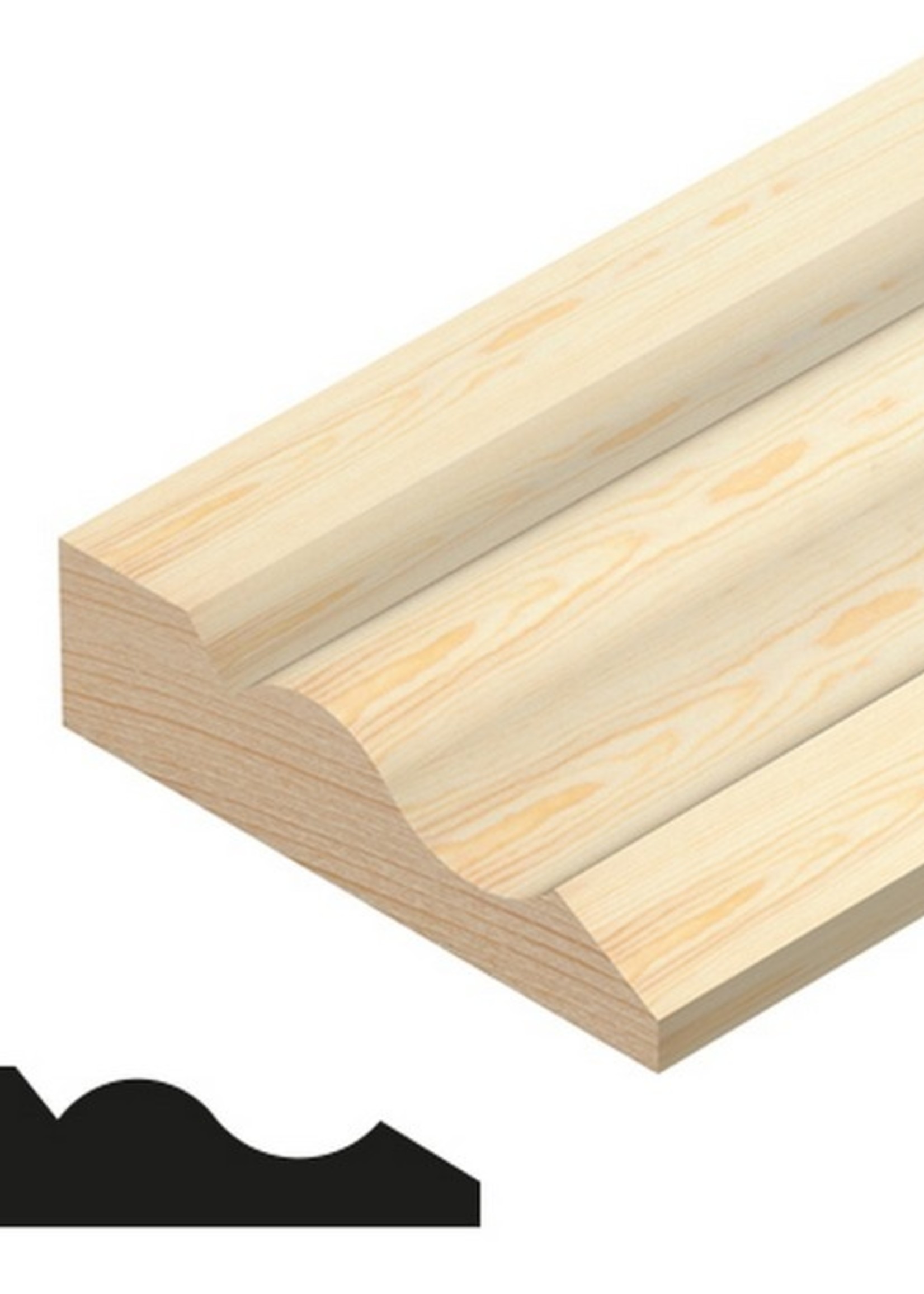 Ogee Architrave Pine (W)55mm (T)15mm (L)2400mm