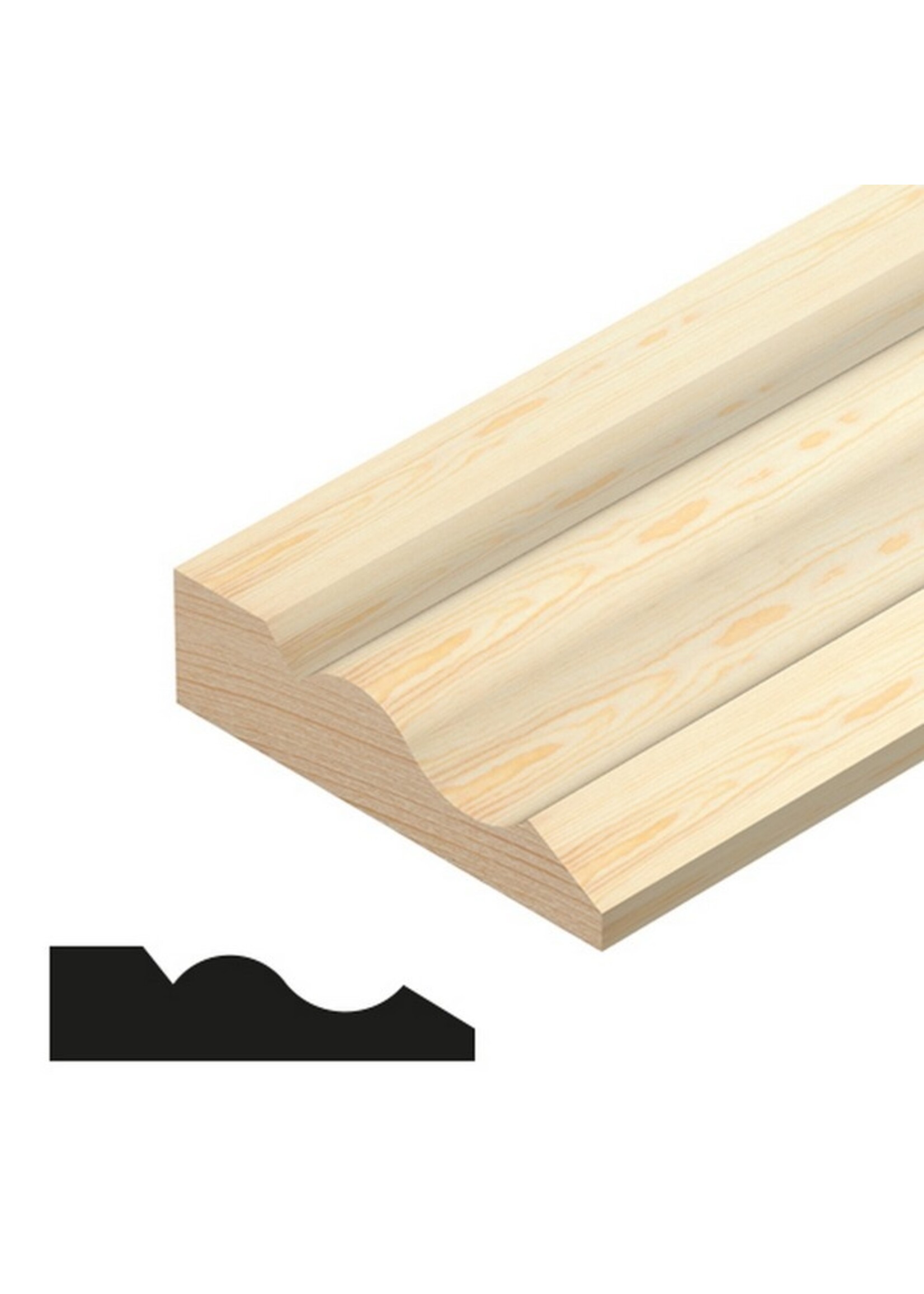 Ogee Architrave Pine (W)55mm (T)15mm (L)2400mm