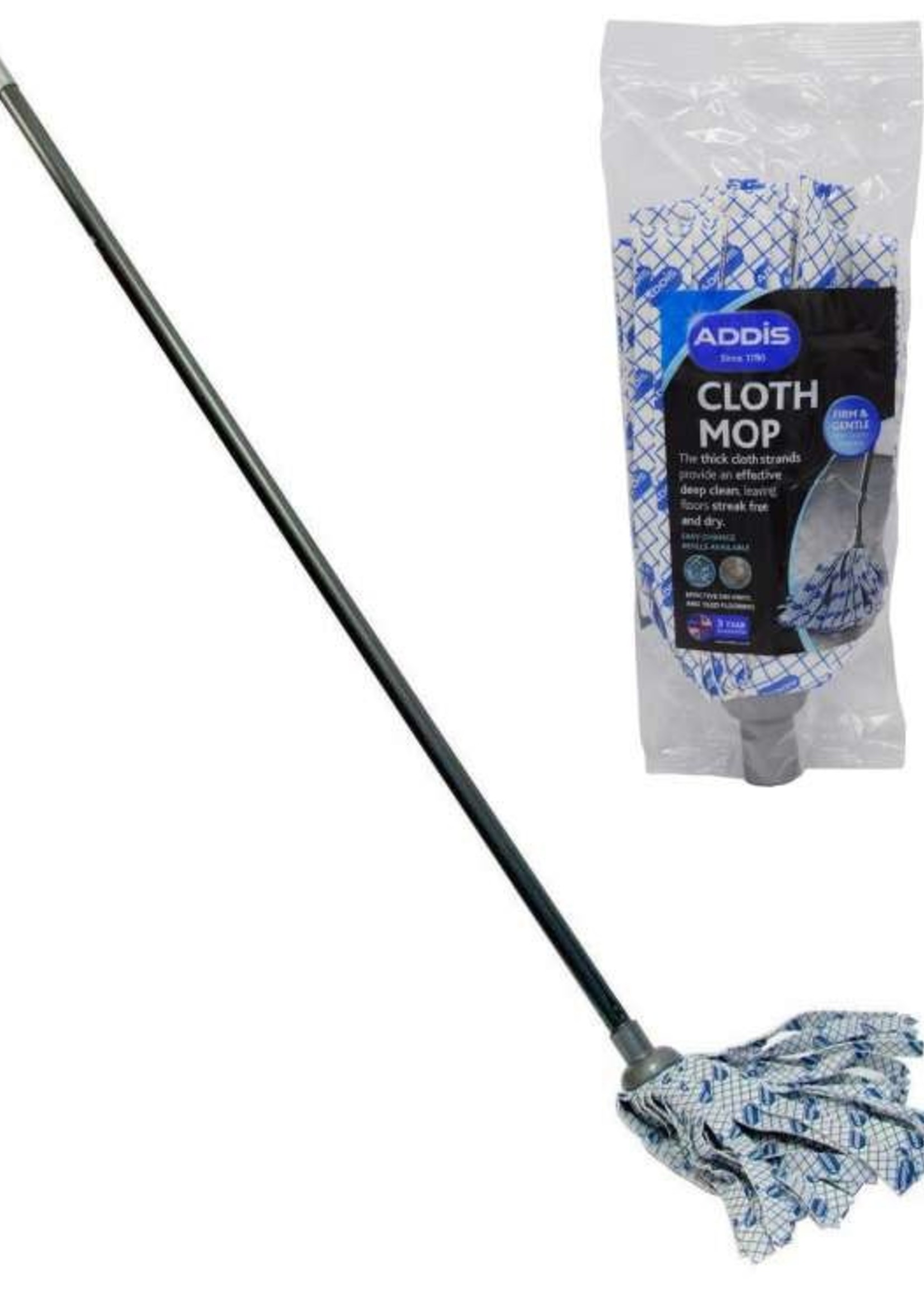 ADDIS HOUSEWARES Addis Cloth Mop with Refill Silver