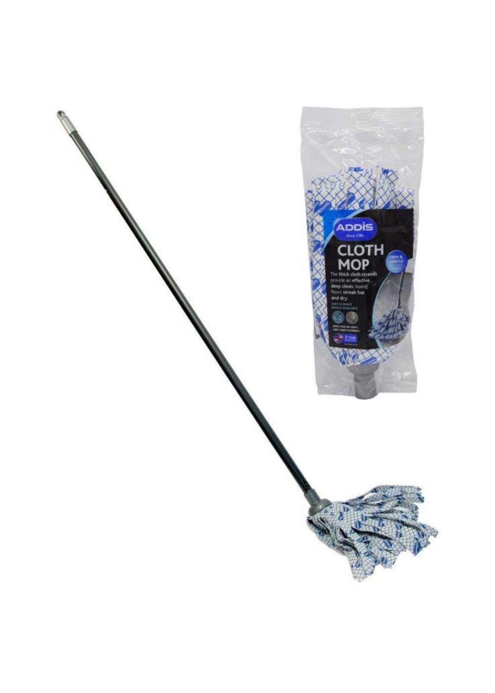 ADDIS HOUSEWARES Addis Cloth Mop with Refill Silver