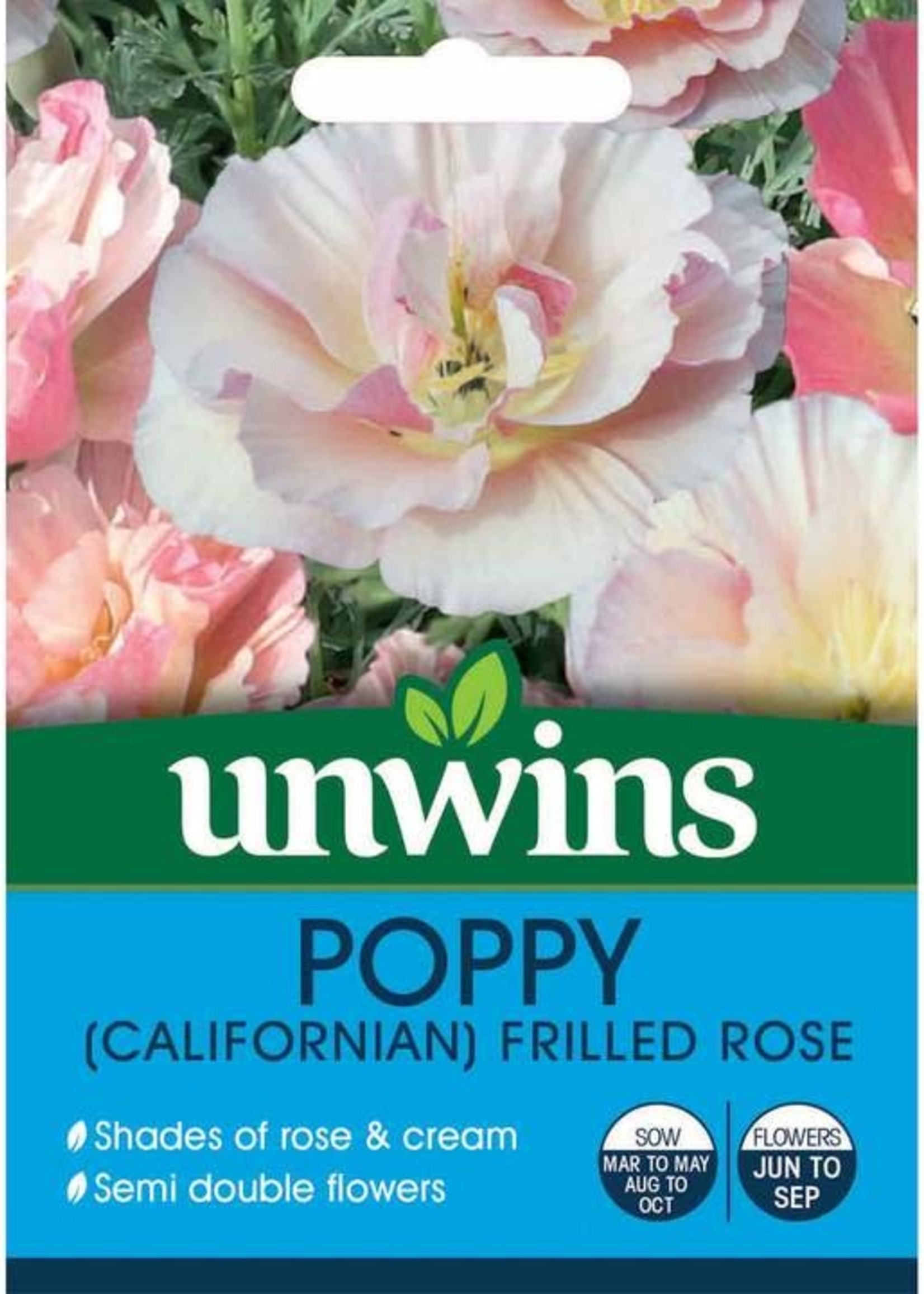 Unwins Poppy- (Californian) Frilled Rose