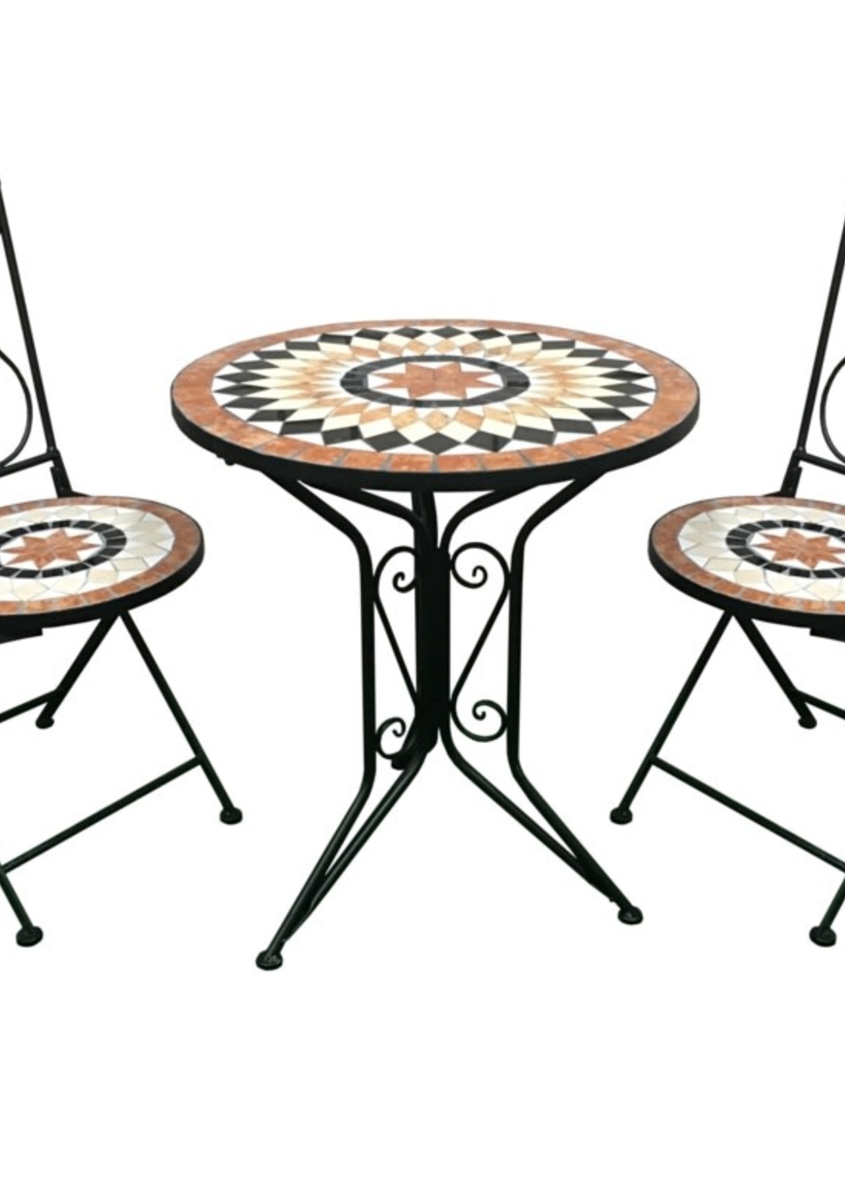 SupaGarden SupaGarden Mosaic Bistro Set Burnt Orange