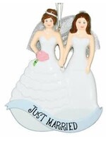 Mrs & Mrs marriage Same Sex Marriage Women Personalized Christmas Tree Ornament