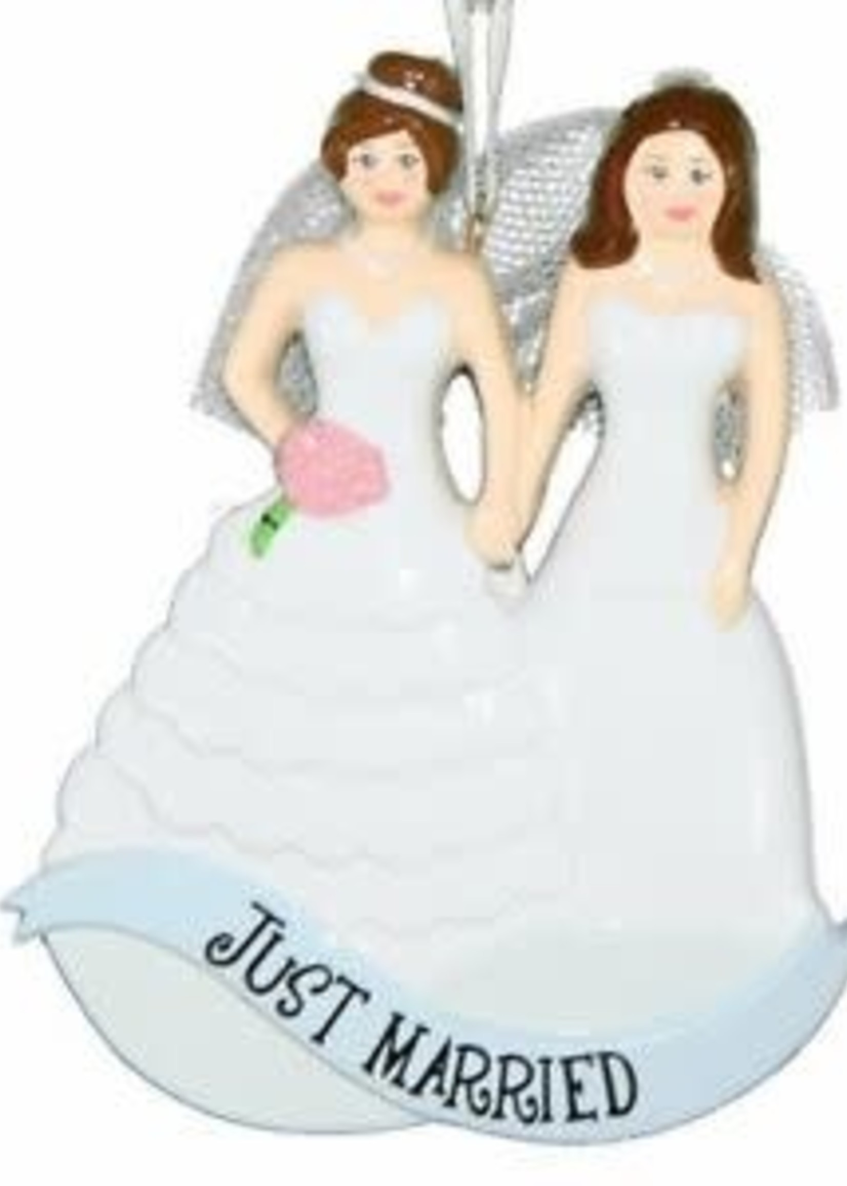 Mrs & Mrs marriage Same Sex Marriage Women Personalized Christmas Tree Ornament